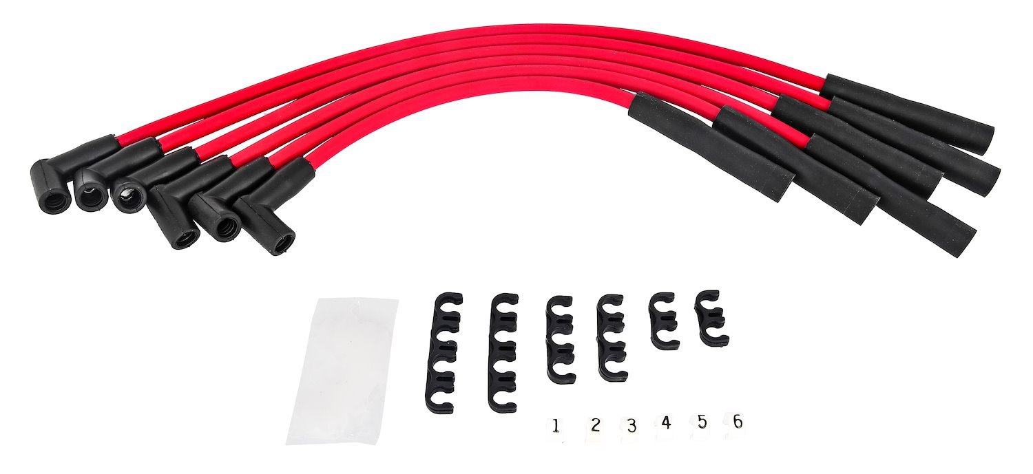 8.5mm Red Ultra Pow'r Wires for 1964-1990 AMC/JEEP 232 & 258 6-Cylinder w/HEI Distributor