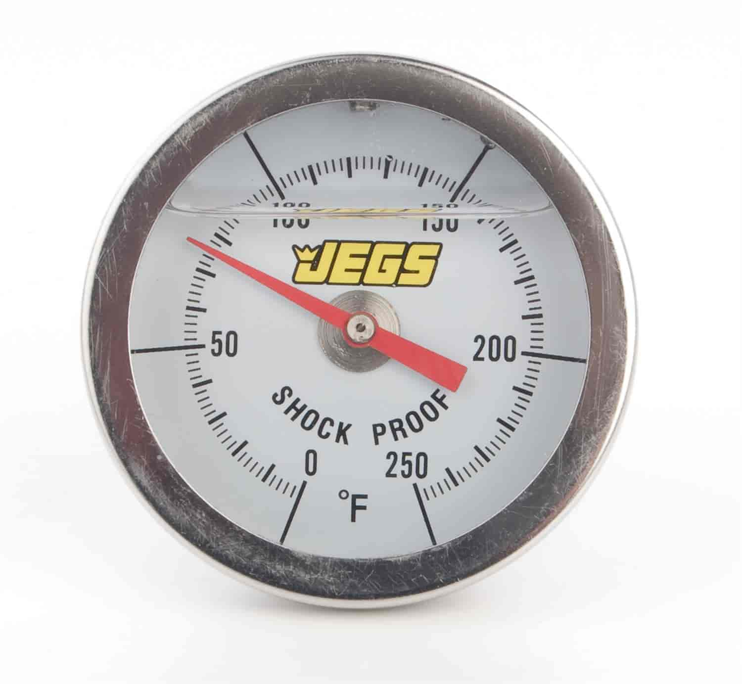 Liquid-Filled Engine Thermometer [2 1/8  in. OD, White Face]