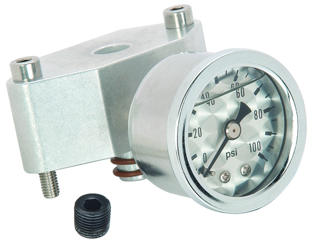 Fuel Pressure Gauge Kit Silver/Machined