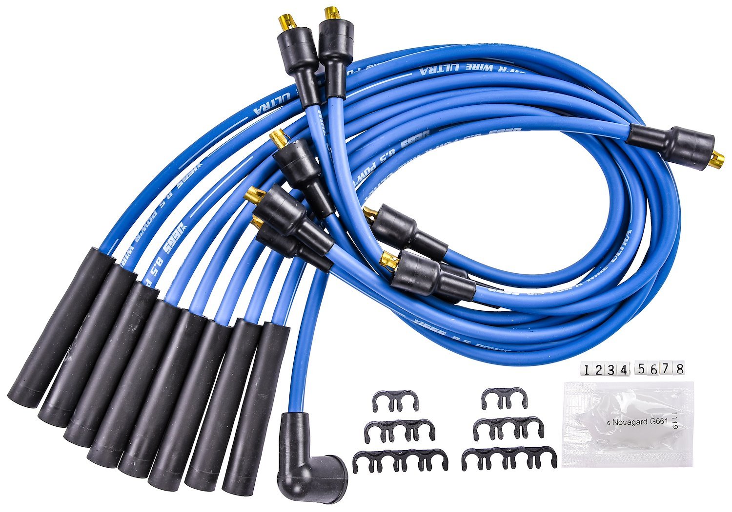 8.5mm Blue Ultra Pow'r Wires for Small Block Mopar 318, 340, 360 Car, Truck