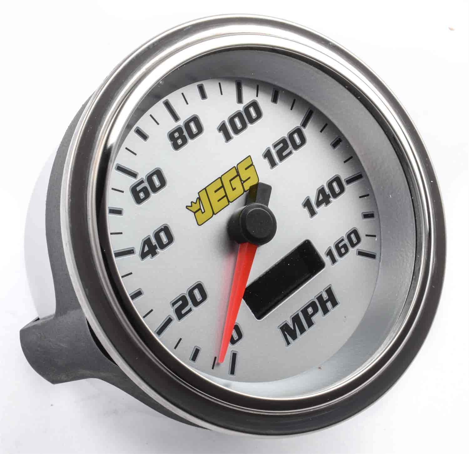 3-3/8" Electronic Programmable Speedometer Silver