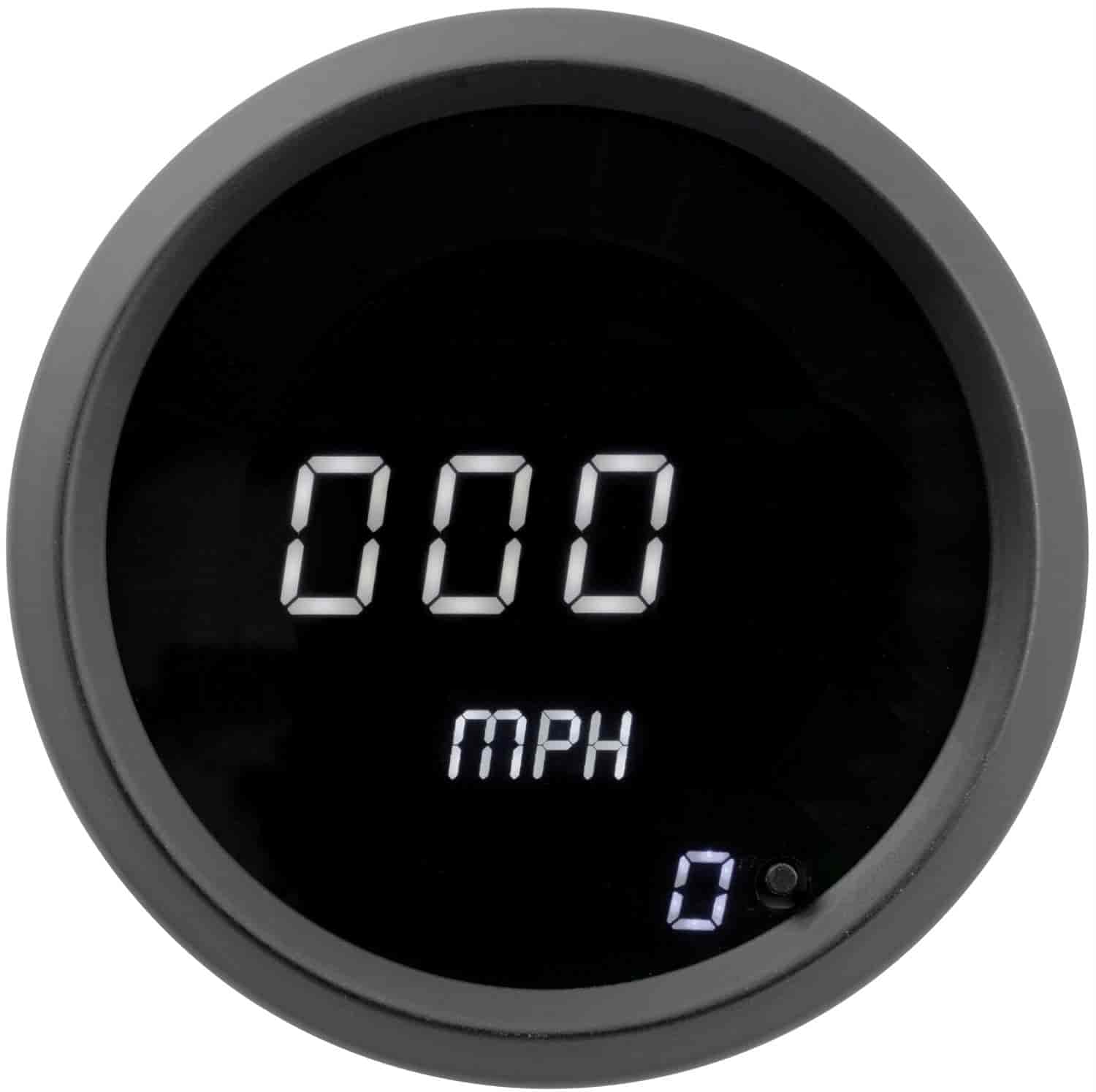 Speedometer LED Digital [Black Bezel, Black Face, White Numbers and Bar Graph]