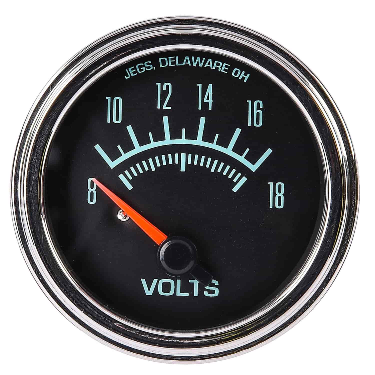Voltmeter Gauge, Retro Style [2 1/16 in. Dia., 8-18 Volts]