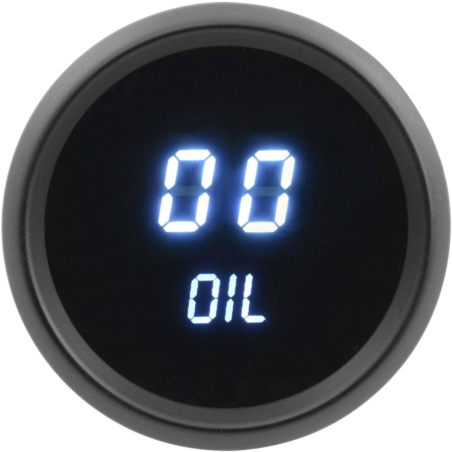 Oil Pressure Gauge LED Digital [Black Bezel, Black Face , White Numbers]