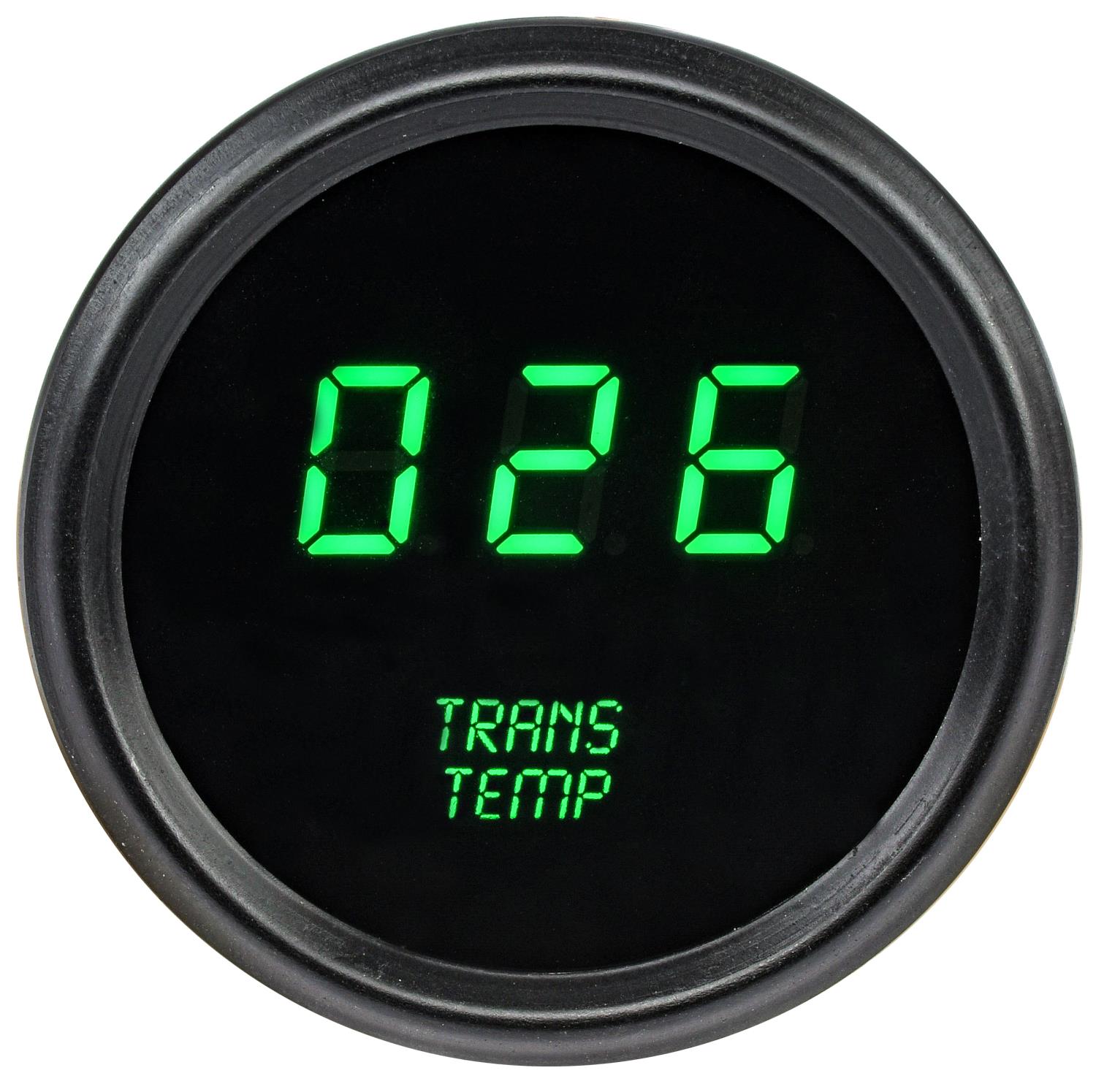 Transmission Temperature Gauge LED Digital [Black Bezel, Black Face, Green Numbers]