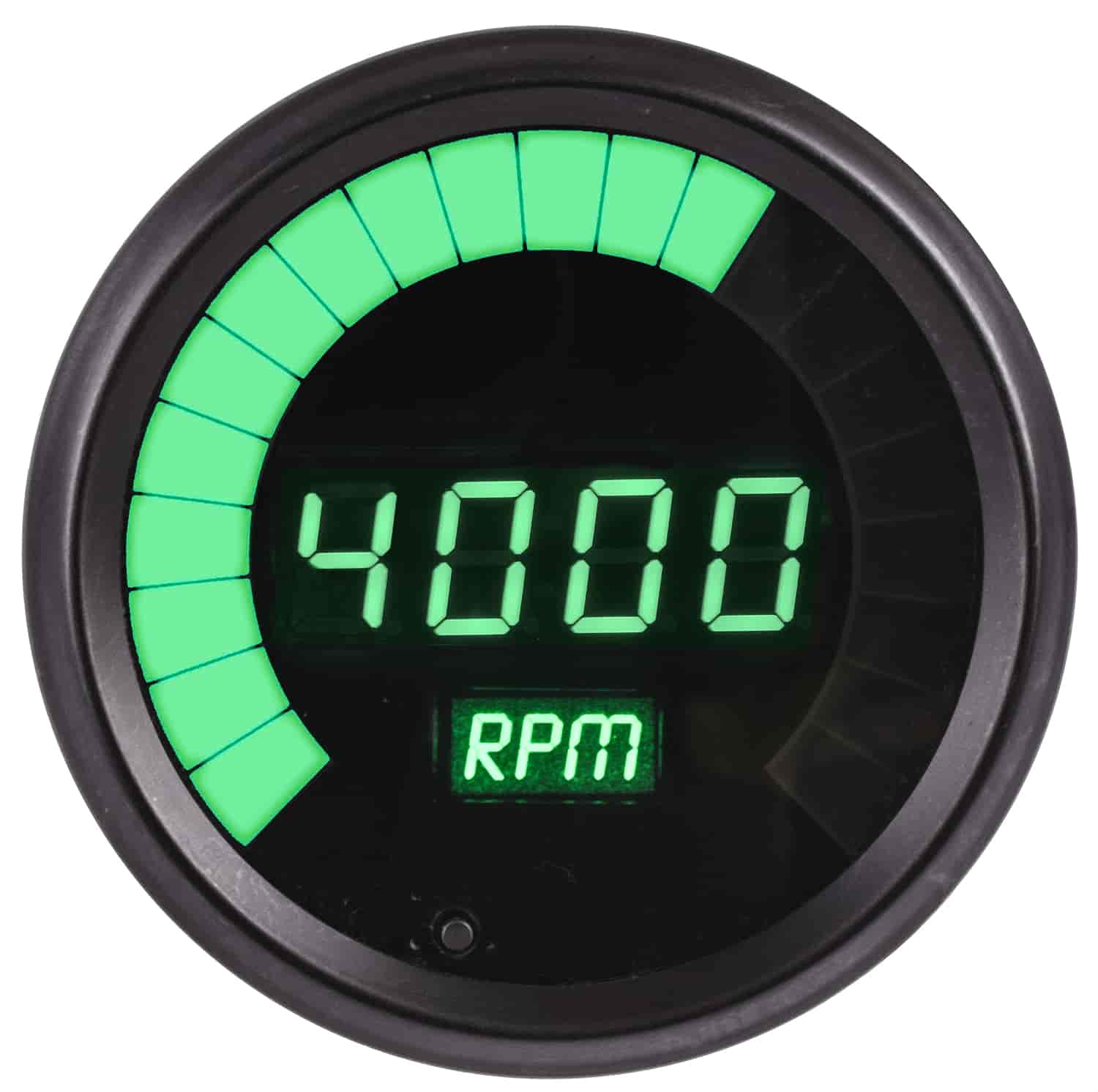 Tachometer LED Digital [Black Bezel, Black Face, Green Numbers and Bar Graph]
