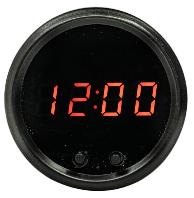 Clock LED Digital [Black Bezel, Black Face, Red Numbers]