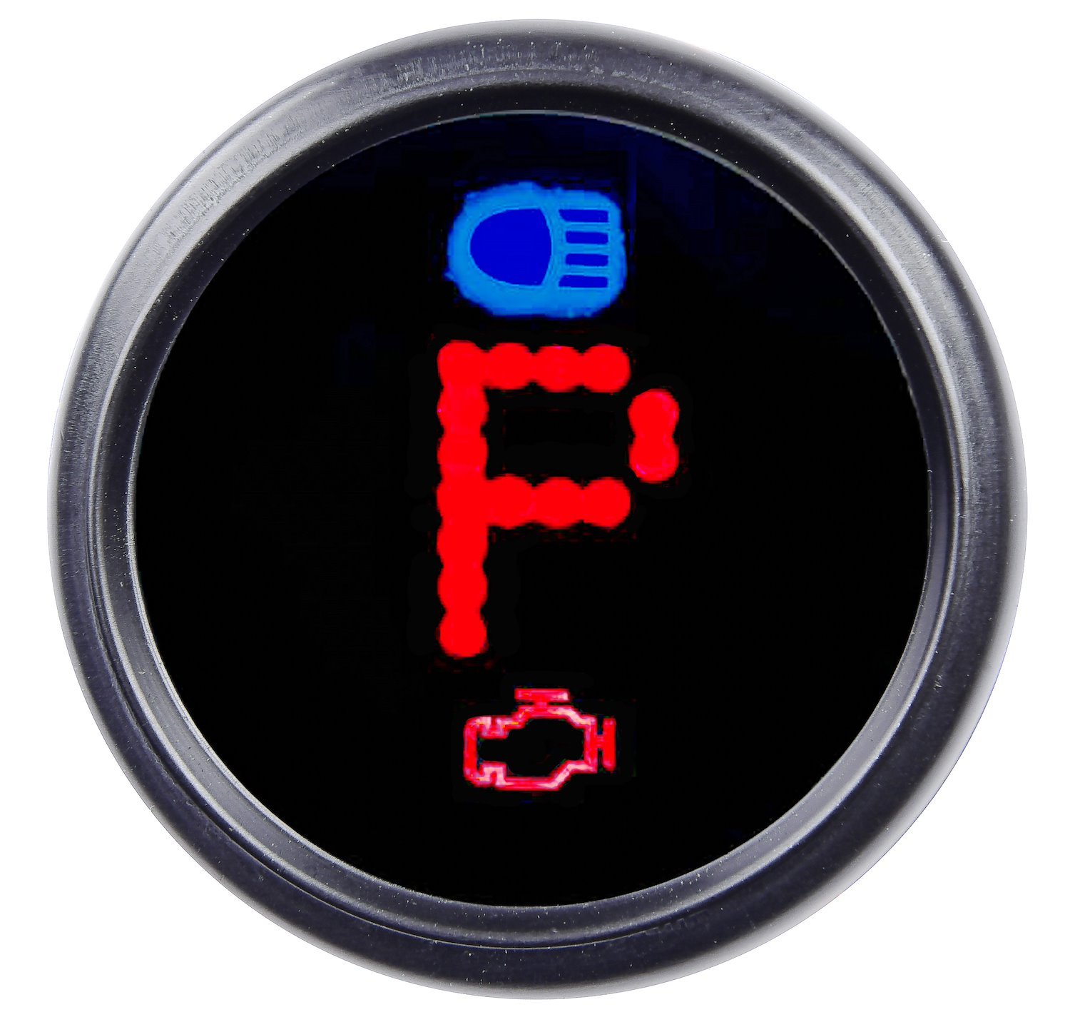 Gear Indicator Gauge LED Digital [Red Letters/Numbers, Black Bezel, Black Face]