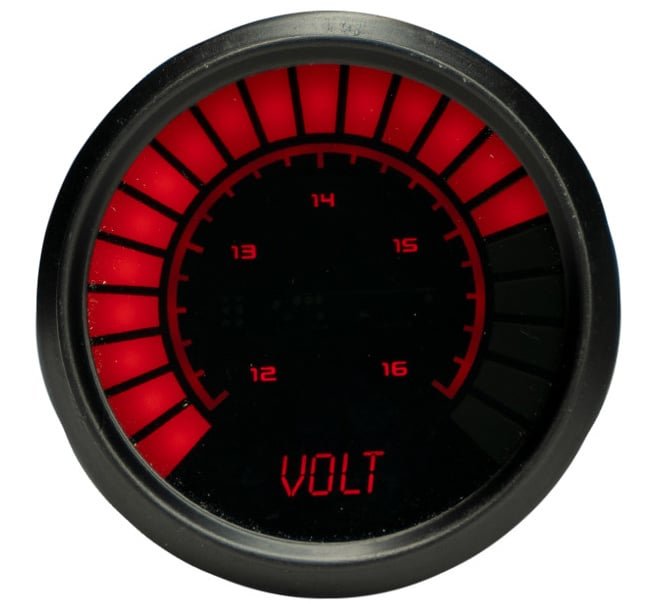Voltmeter LED Bar Graph [Black Face, Black Bezel, Red Numbers]