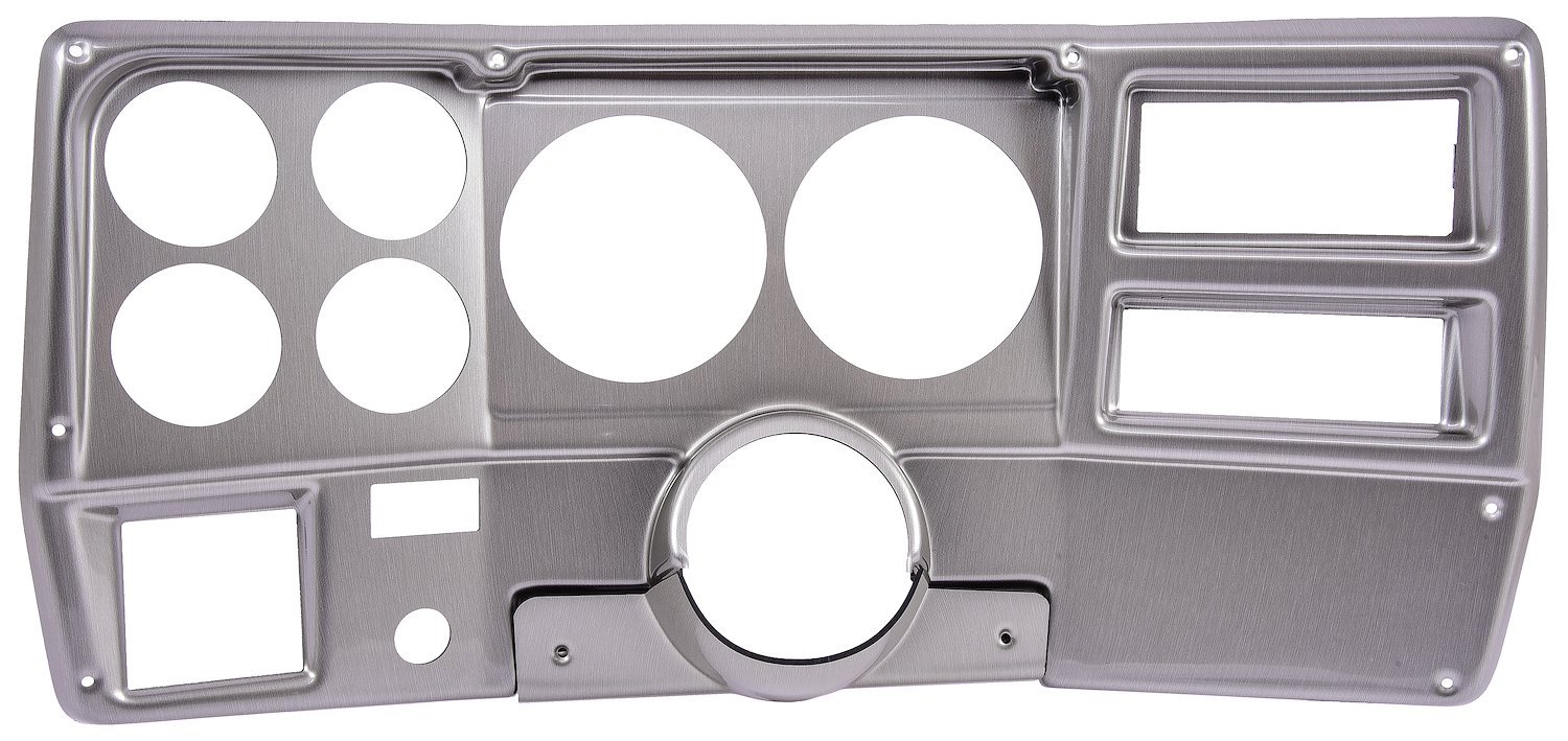 6-Gauge Dash Panel Insert for 1973-1983 Chevy, GMC C/K Series Truck w/ A/C Cutouts, 5 in. & 2 5/8 in. Gauges [Brushed Aluminum]