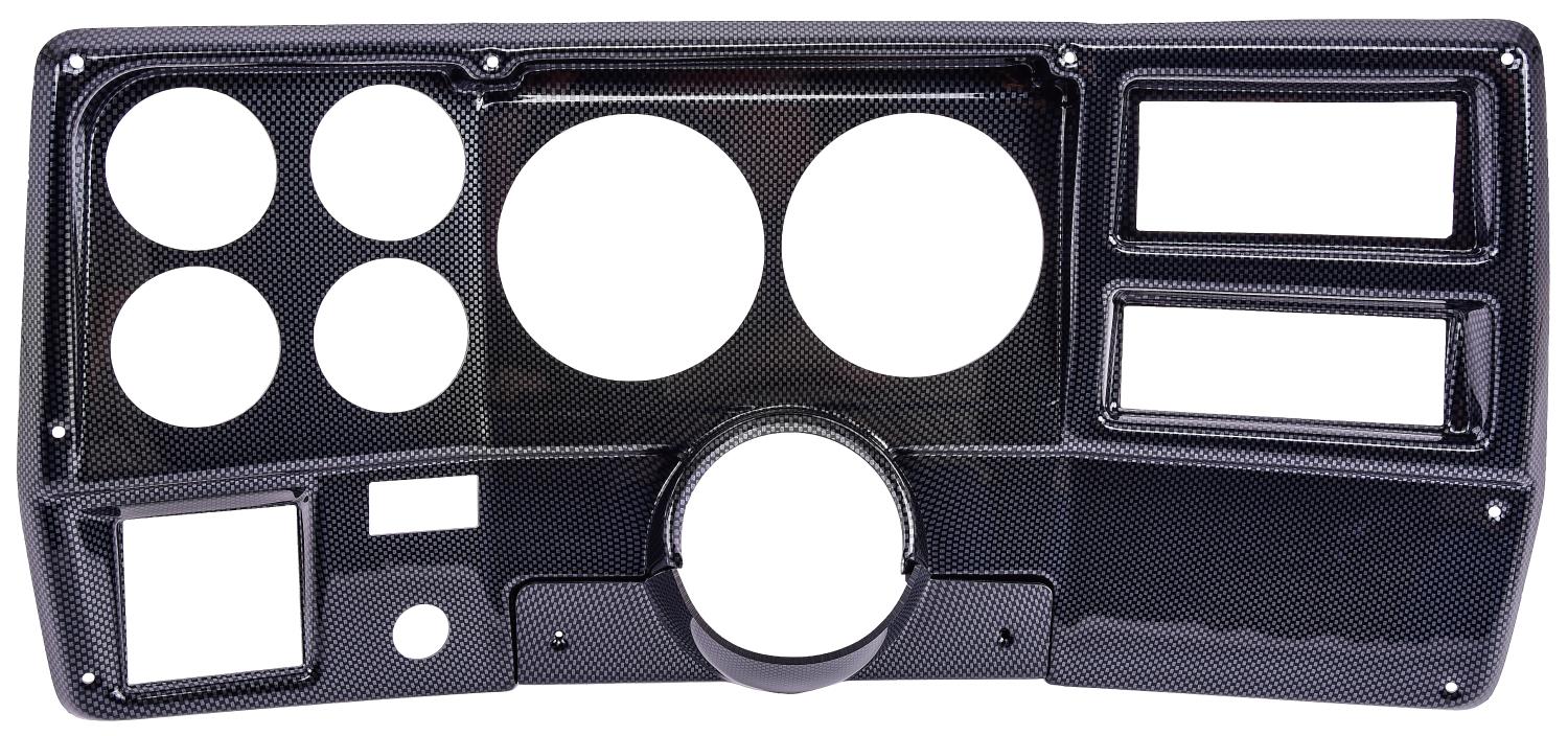 6-Gauge Dash Panel Insert for 1973-1983 Chevy, GMC C/K Series Truck w/ A/C Cutouts, 5 in. & 2 5/8 in. Gauges [Carbon Fiber]