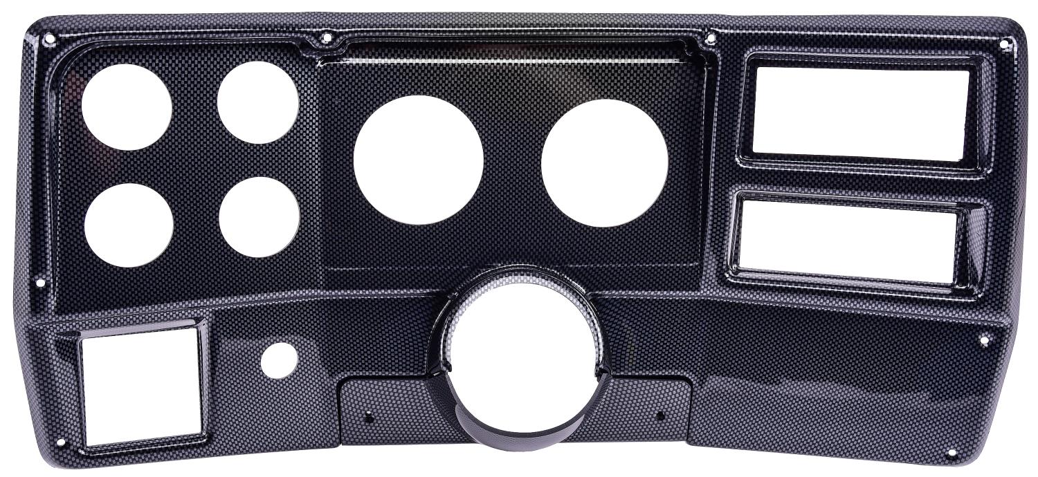 6-Gauge Dash Panel Insert for 1984-1987 Chevy, GMC C/K Series Truck w/ A/C Cutouts, 3 3/8 in. & 2 1/16 in. Gauges [Carbon Fiber]