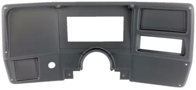 Holley 6.860 in. Pro Dash Panel Insert for 1984-1987 Chevrolet, GMC C/K Series Truck w/o A/C Cutouts [Matte Black]