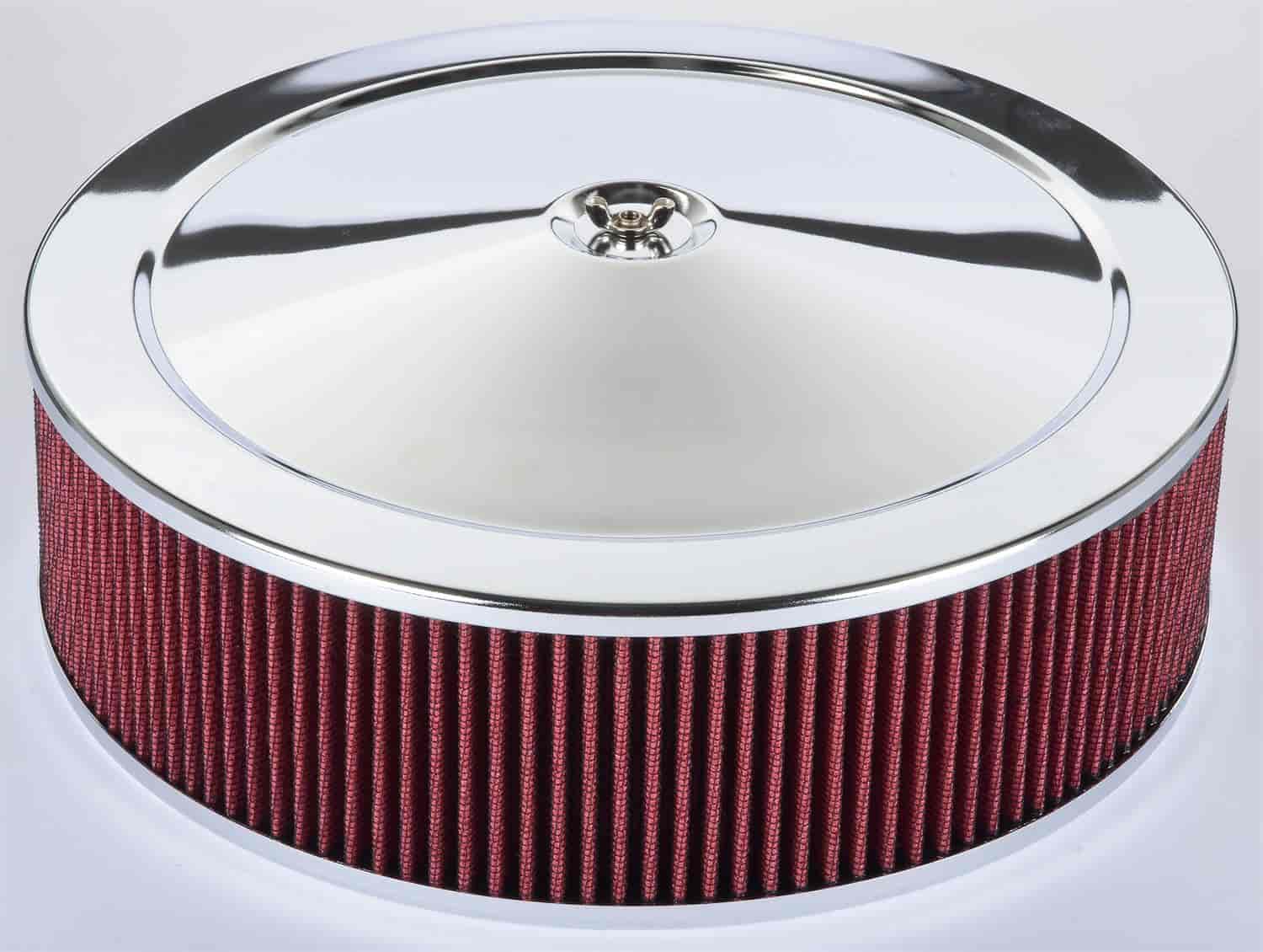 Air Cleaner with Smooth Top 14 in. x 4 in. [Chrome-Plated]
