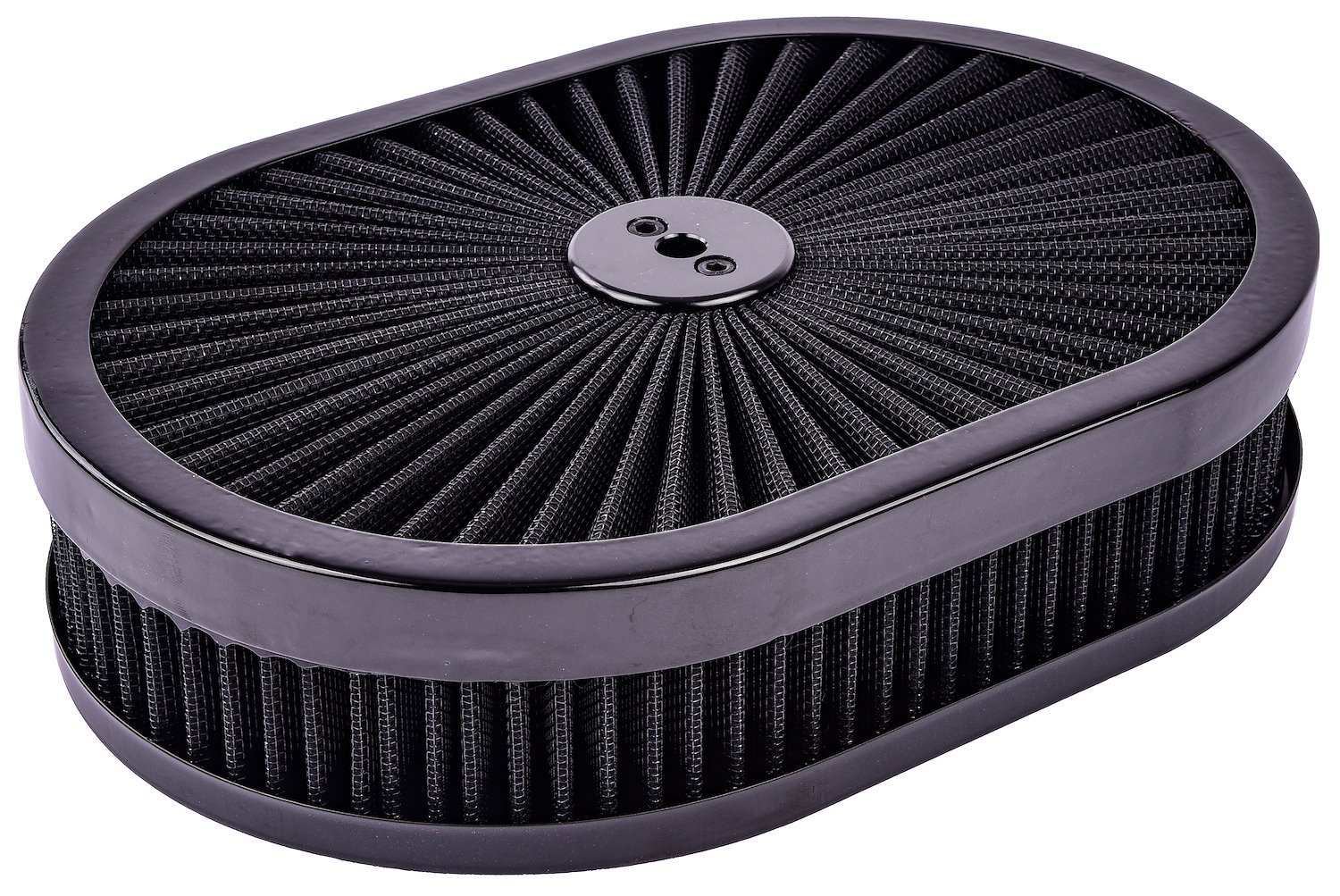 Oval Flow-Thru Air Cleaner Assembly 11.5 in. x 2 in. [Black Trim with Black Filter]