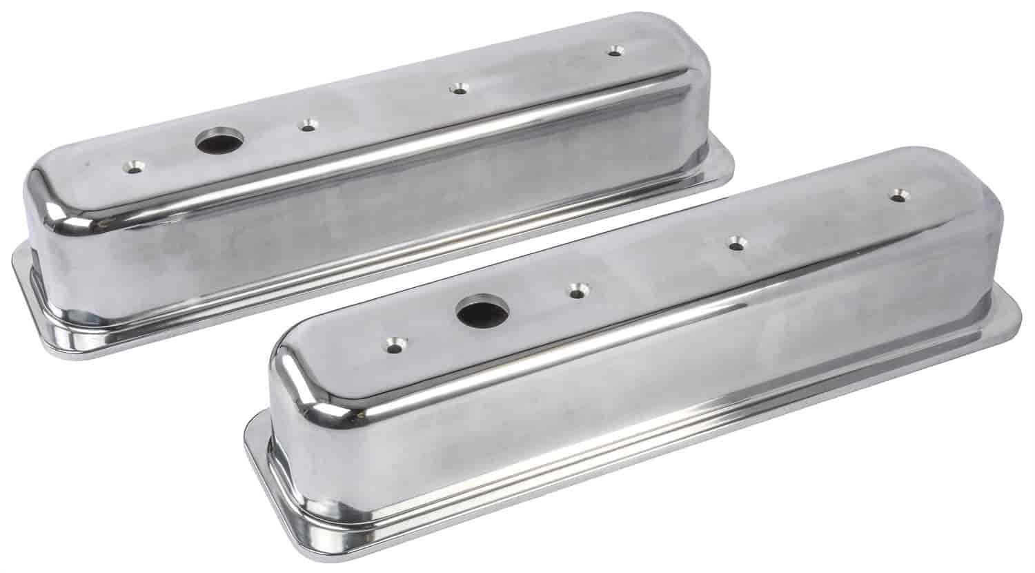 Polished Cast Aluminum Smooth Valve Covers for 1987-1997 Small Block Chevy (Centerbolt Mount)