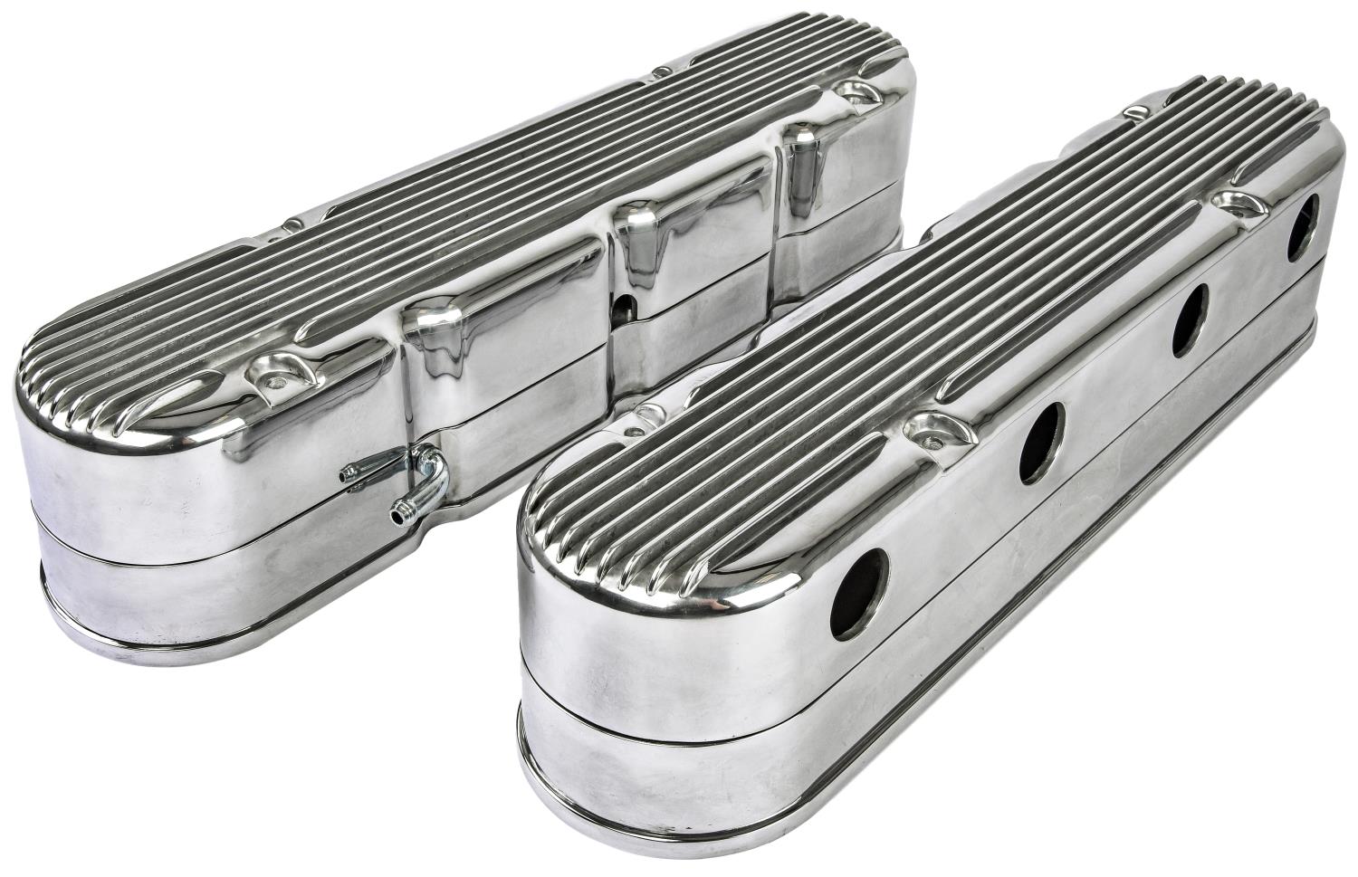 Polished Finned Aluminum LS Coil Covers [2-piece Hidden Coil Design]