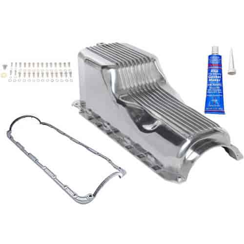 Finned Aluminum Oil Pan Kit for 1965-1990 Big Block Chevy Gen 4 (Passenger Side Dipstick)