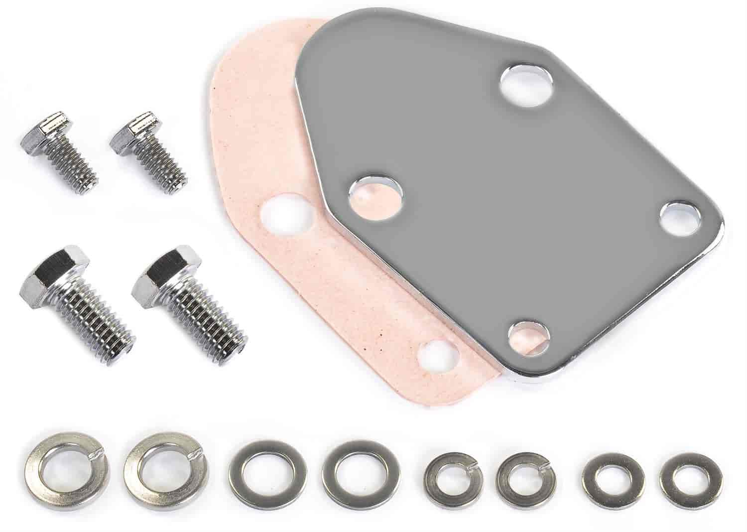 Chrome Fuel Pump Block-Off Plate Small Block Chevy (except LT and LS Series)