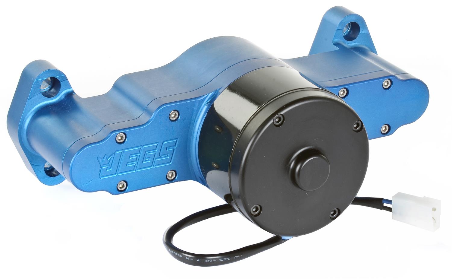 Electric Water Pump for Small Block Chevy [50 GPM, Blue Anodized]
