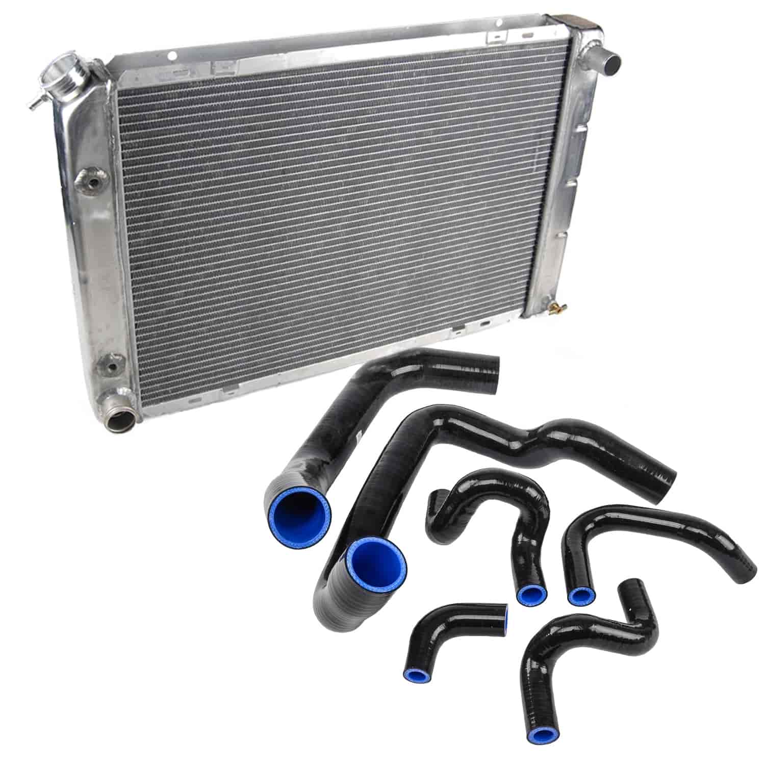 Black Silicone Hose and Radiator Kit for 1986-1993 5.0 Mustang