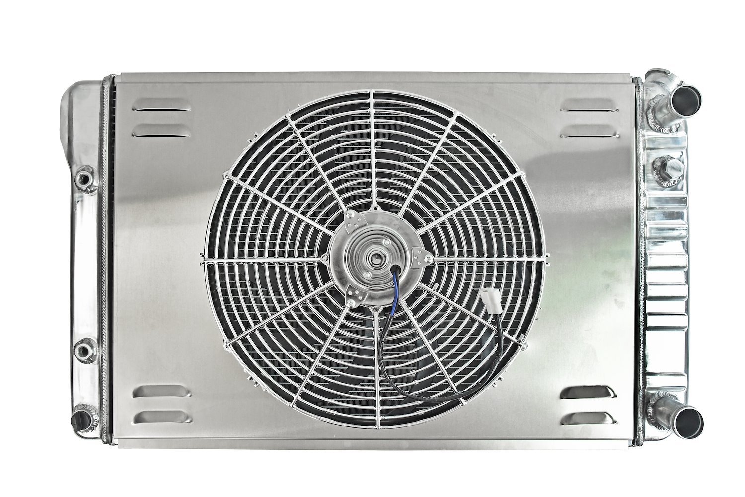 Aluminum Radiator & Fan Combo for Select 1973-1987 GM Model Cars w/GM LS Engine Conversion, Double Pass [16 in. Fan]