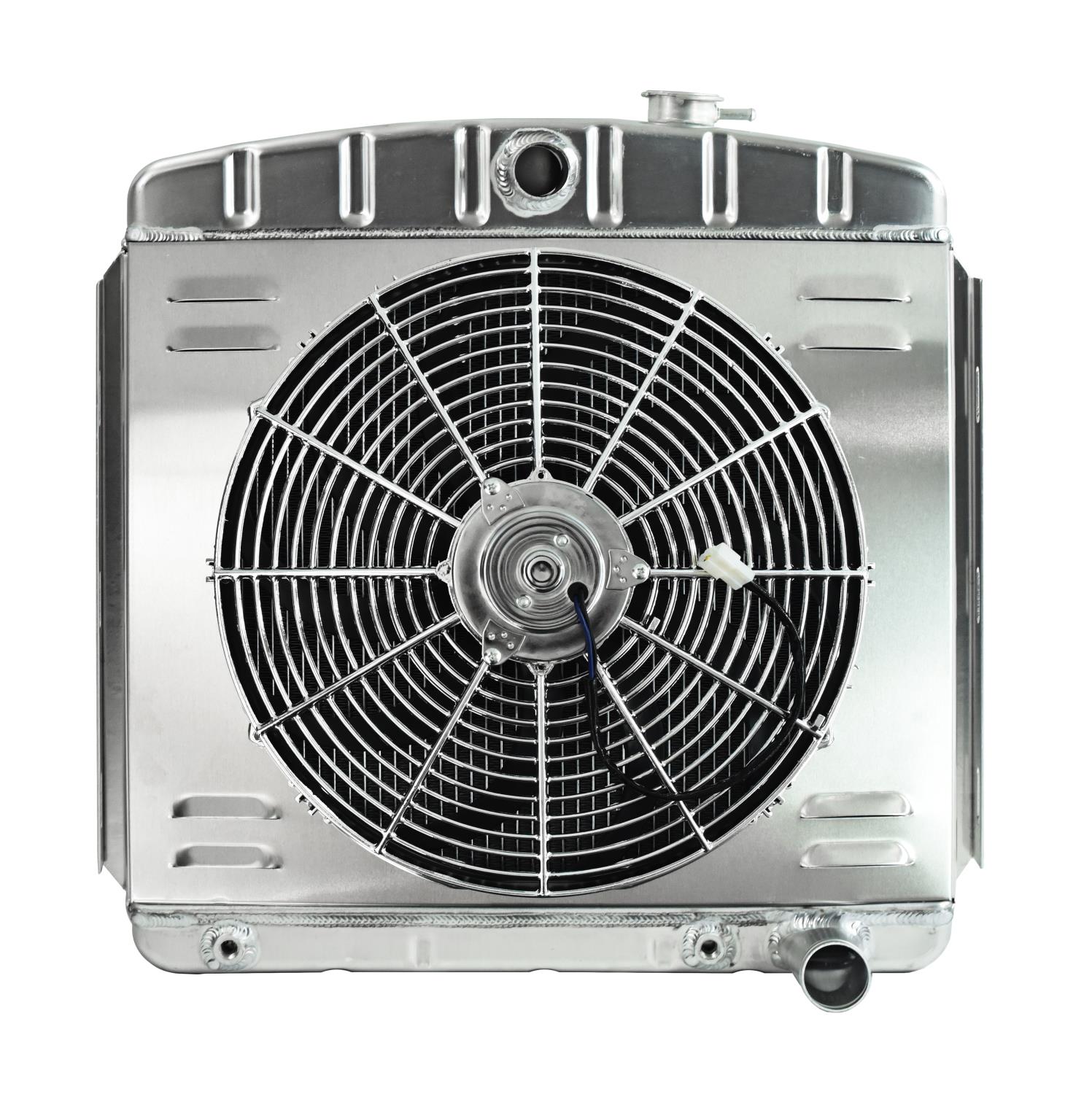 Aluminum Radiator & Fan Combo for Select 1955-1956 Chevrolet 6-cyl. Models w/Chevy Big Block V8 Eng. Conversion [16 in. Fan]