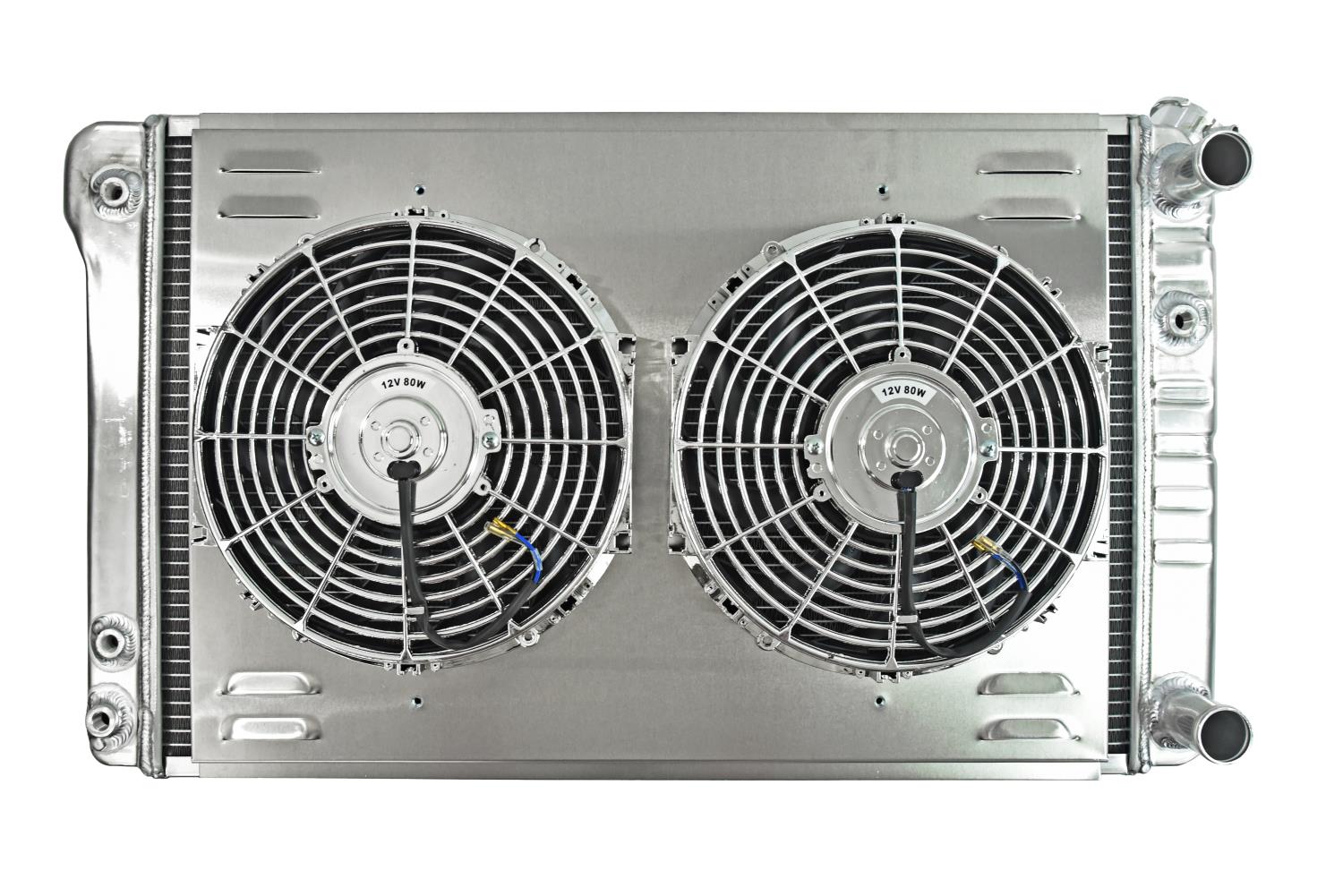 Aluminum Radiator & Fan Combo for Select 1967-1972 GM Cars & Trucks w/GM LS Engine Conversion [Dual 12 in. Fans]