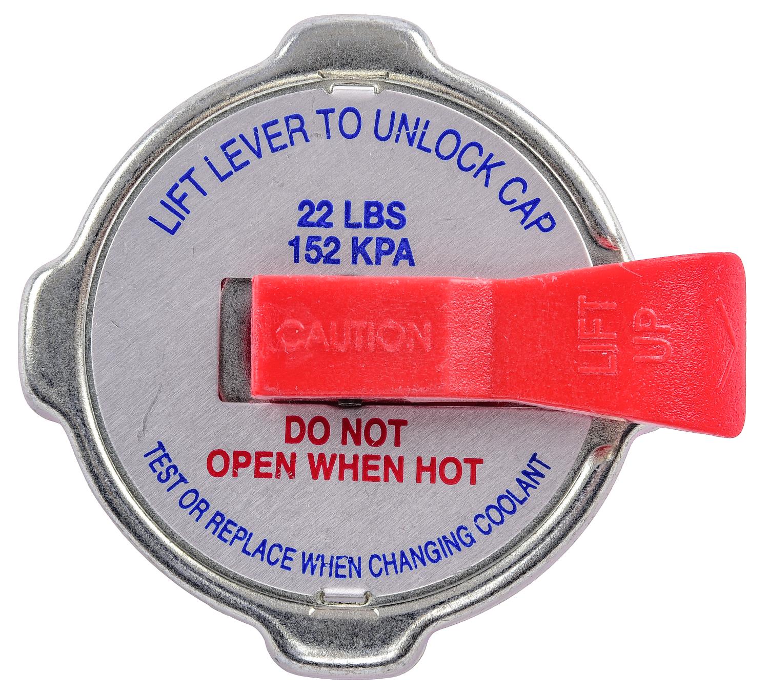 Radiator Cap With Safety Lever [22 psi]