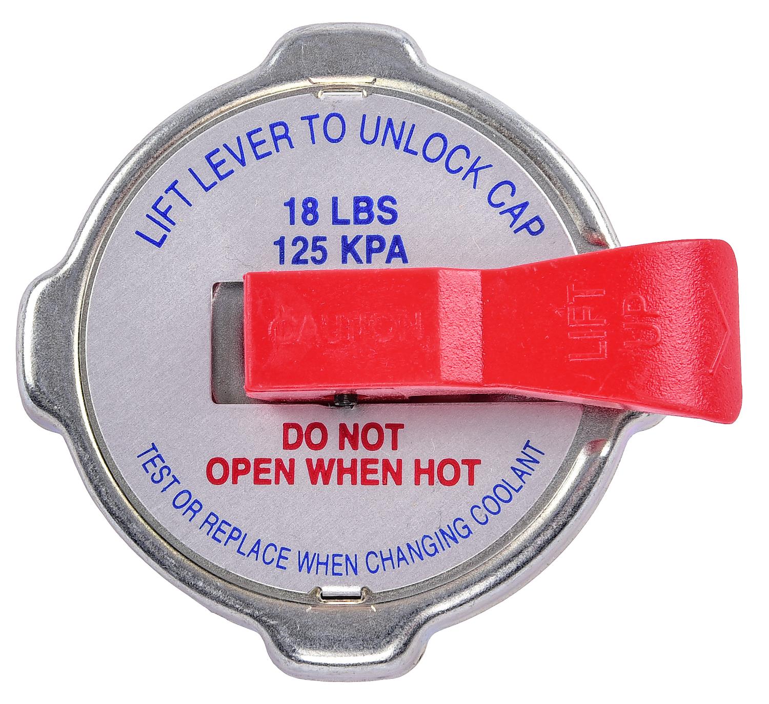 Radiator Cap With Safety Lever [18 psi]