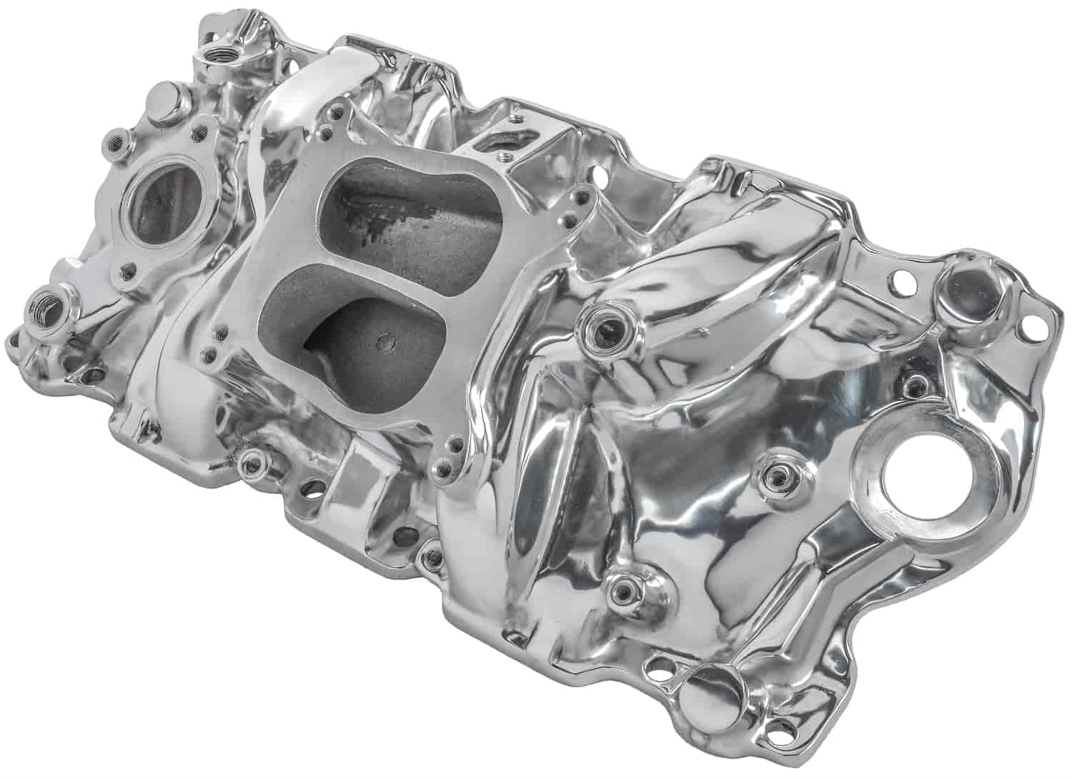 Intake Manifold for 1955-1986 Small Block Chevy 262-400, Dual Plane [Polished]
