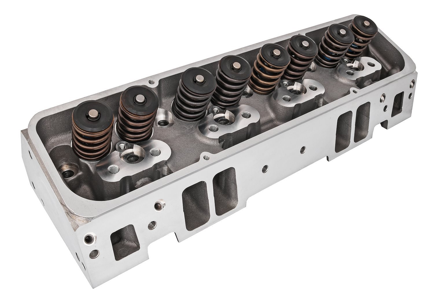 Small Block Chevy Aluminum Cylinder Head for use w/Hydraulic Flat Tappet Cam [205 cc Intake Ports, Straight Spark Plug Style]