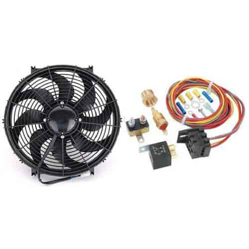 16 in. Electric Fan & Temperature-Controlled Fan Harness & Relay Kit