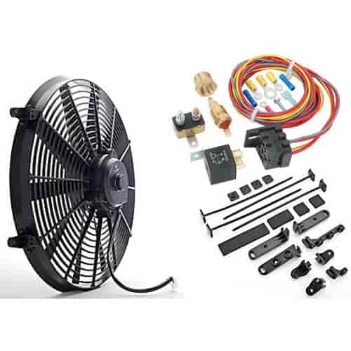 Universal Electric Fan with Wiring Harness and Relay Kit