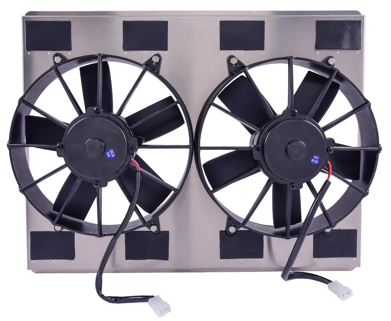 Universal Dual 11 in. Electric Cooling Fans with 23 3/4 in. L x 18 3/4 in. H Aluminum Shroud