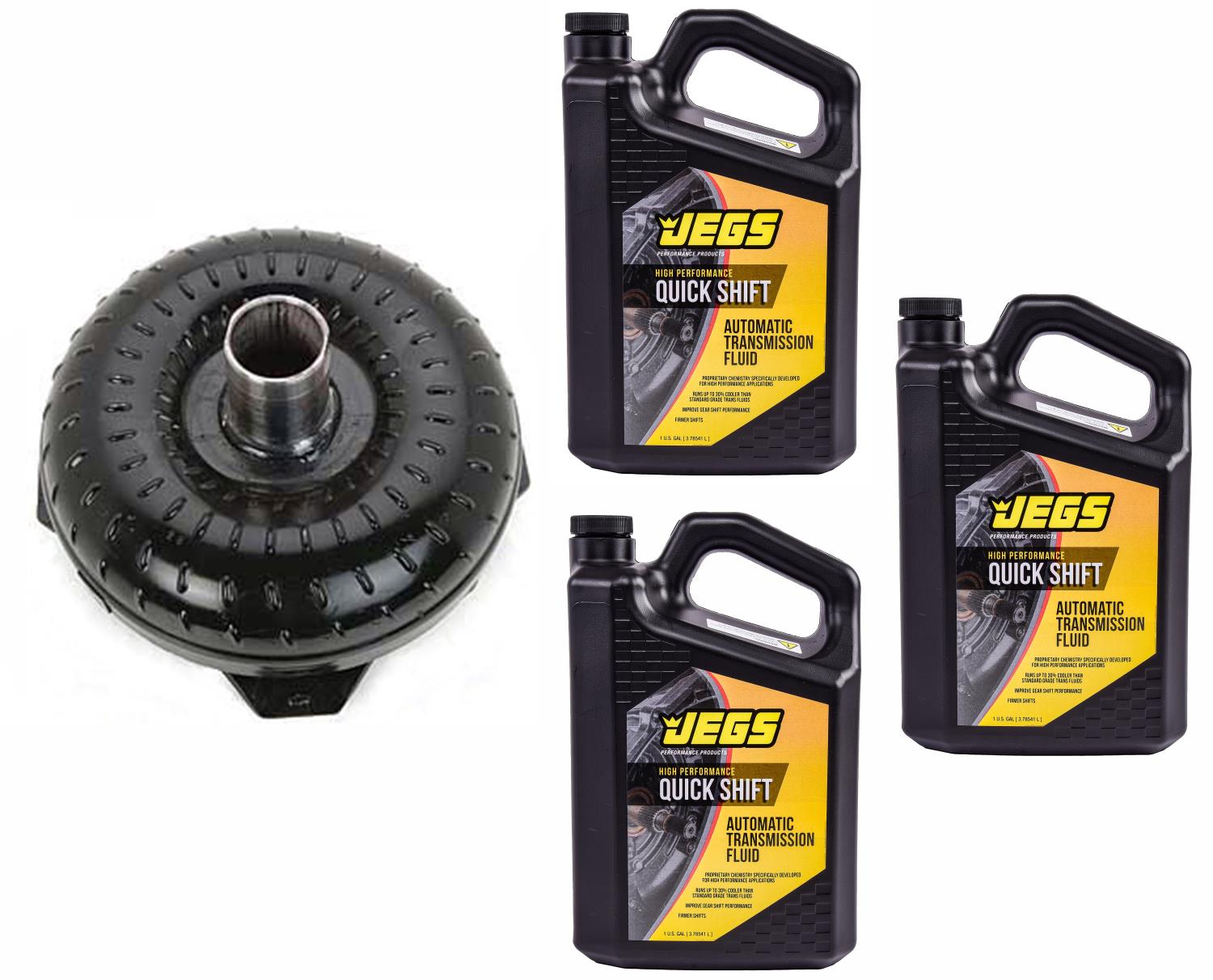 Torque Converter & Transmission Fluid Kit for Ford C4 [10 in. Dia. & 2300-2500 RPM Stall Speed]