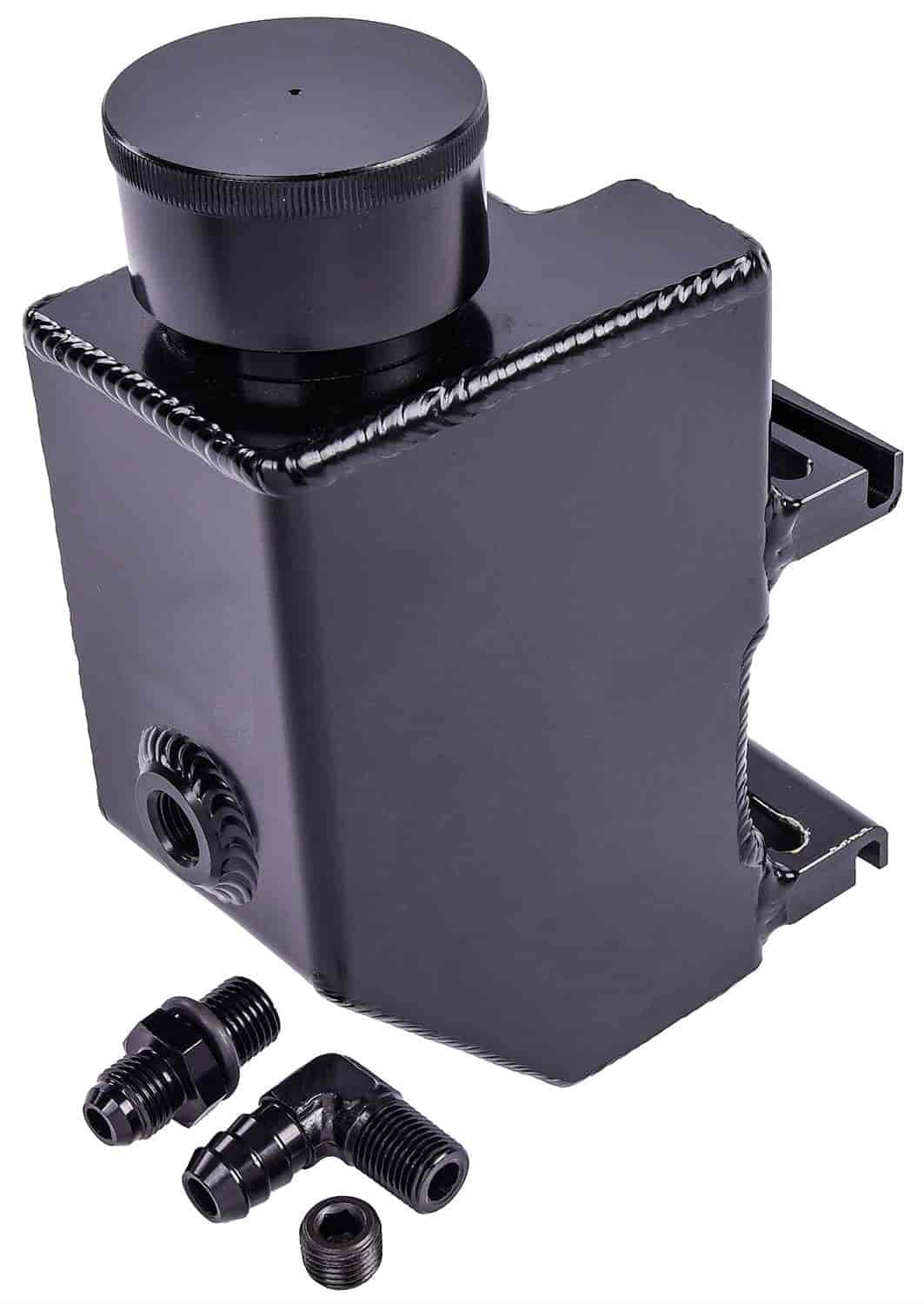 Type II Power Steering Pump Reservoir GM [Fabricated Aluminum, Black]