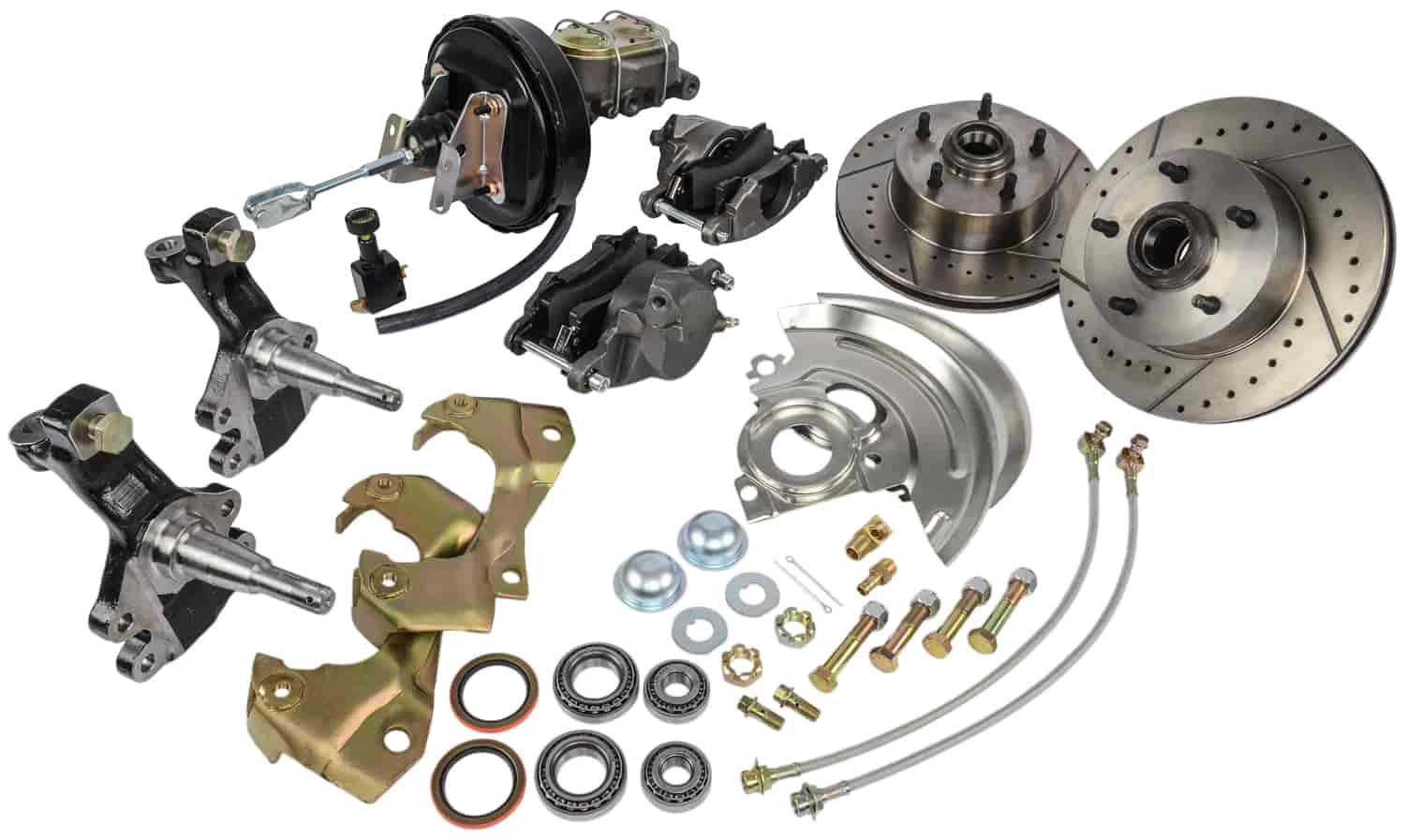 Front Premium Power Disc Brake Conversion Kit for Select 1964-1972 Buick, Chevy, Olds & Pontiac Models [2 in. Drop]