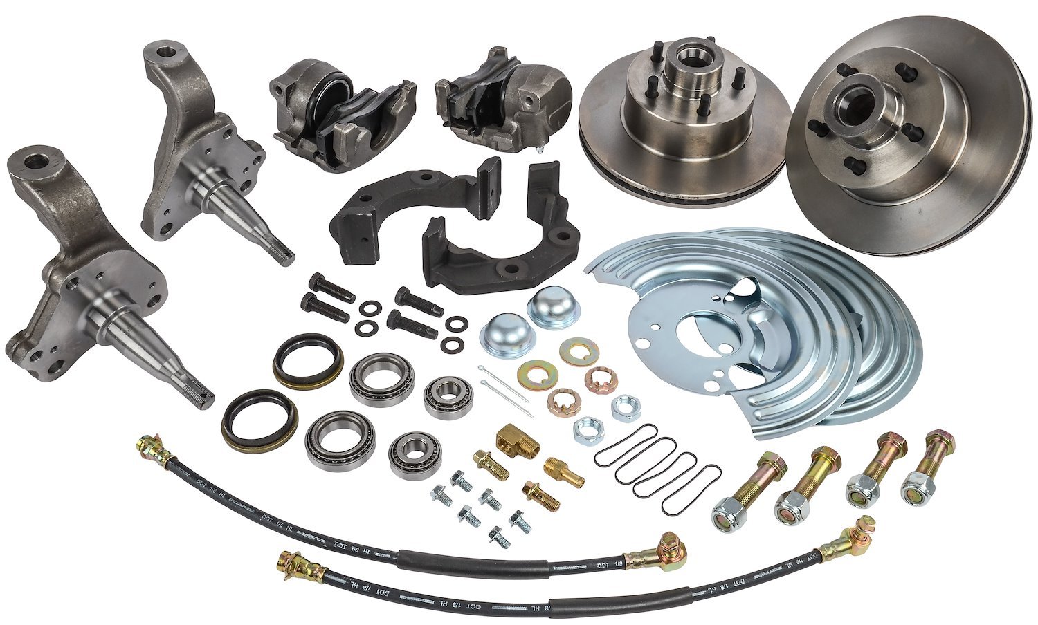 Front Standard Disc Brake Conversion Kit for Select 1962-1972 Mopar Models, 5 x 4.50 in. Bolt Pattern [Raw Calipers]
