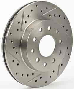 Cross-Drilled Brake Rotor for Driver Side Universal Rear Ford 9 in. GM 1012 Bolt Pattern
