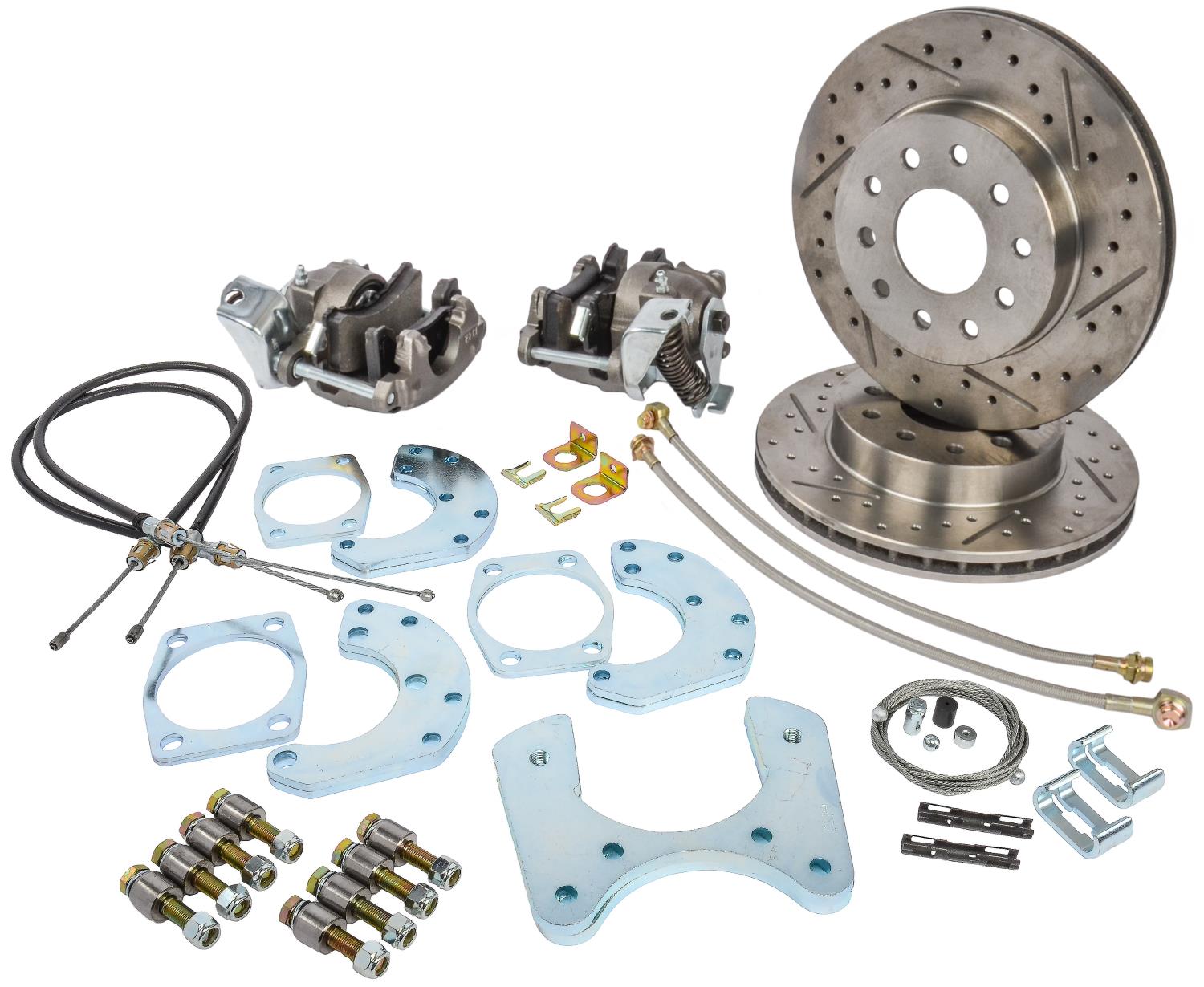 Ford 9 in. Rear Disc Brake Conversion Kit for Select 1968-1977 Ford, Lincoln, Mercury [Premium Kit w/E-Brake & Raw Calipers]