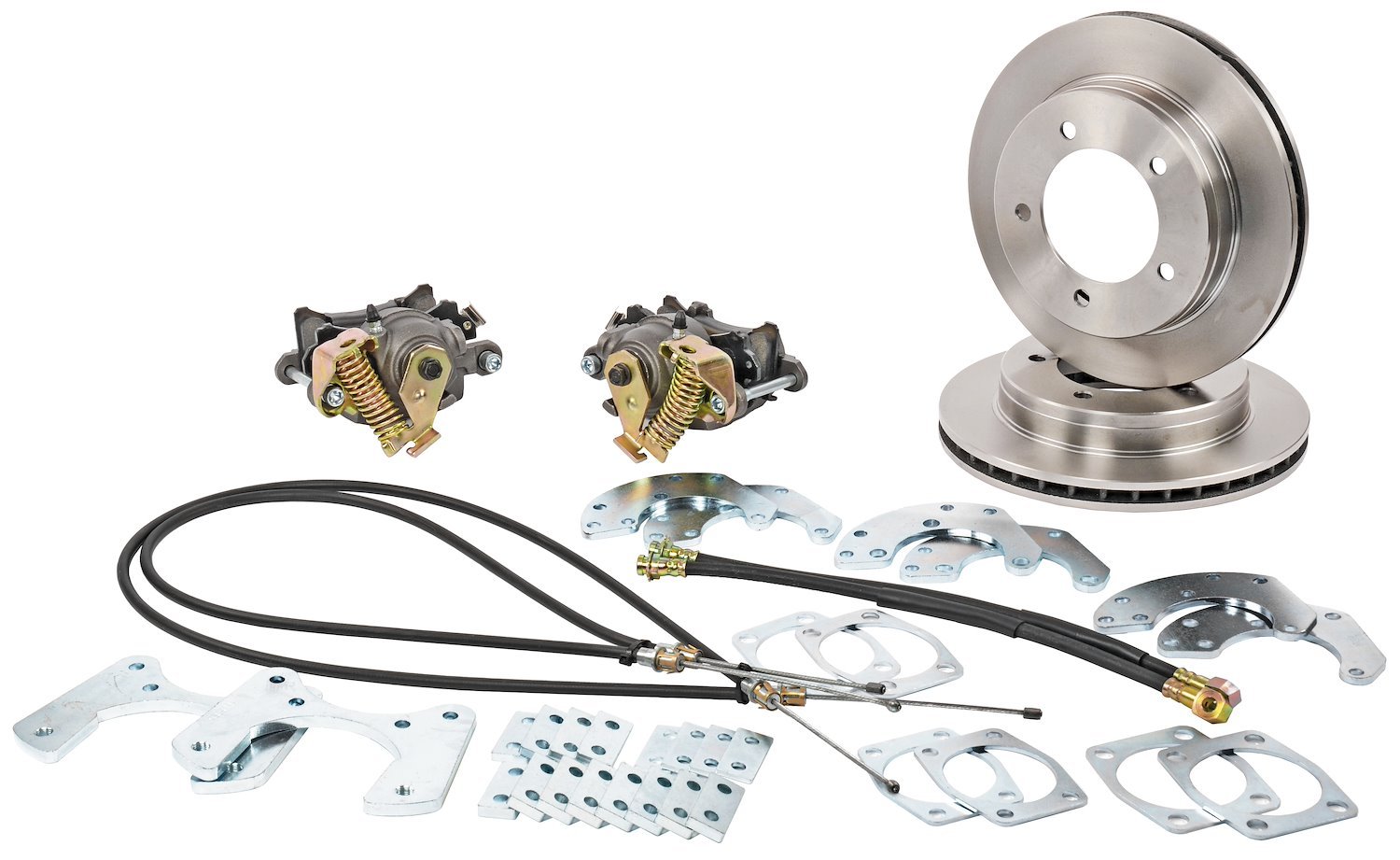 Ford 9 in. Rear Disc Brake Conversion Kit for Select 1957-1987 Ford F-Series Truck [Standard Kit w/E-Brake & Raw Calipers]
