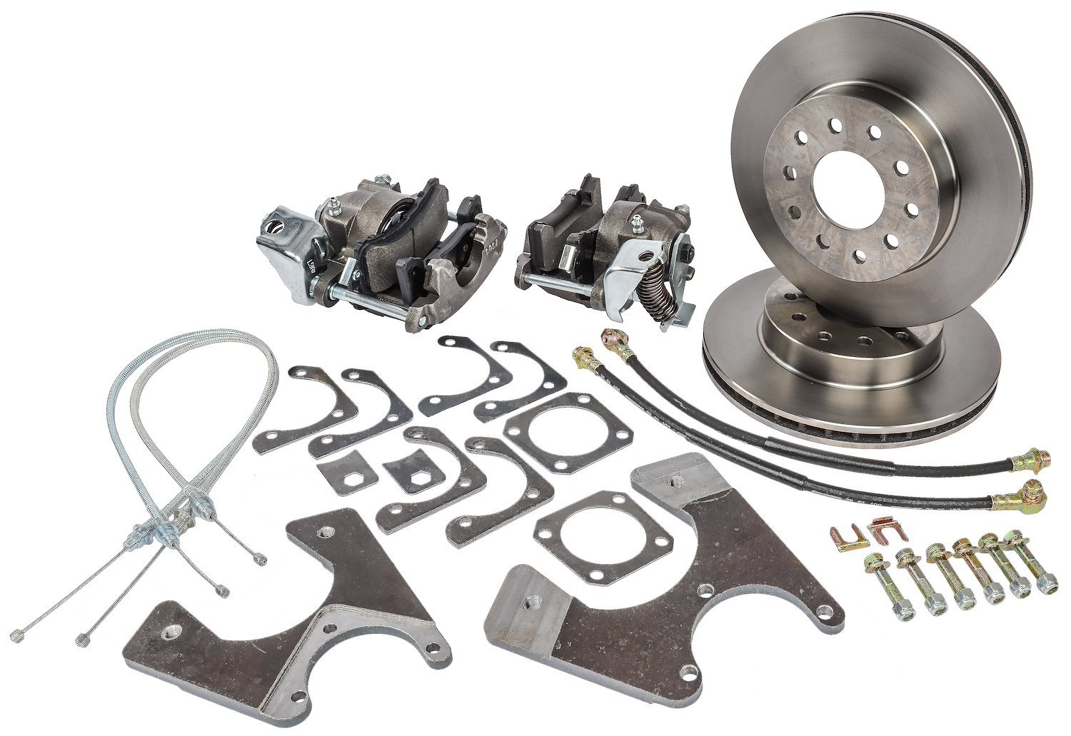 GM 10 & 12 Bolt Rear Disc Brake Conversion Kit for 1964-1972 GM A-Body [Standard Kit with E-Brake & Raw Calipers]
