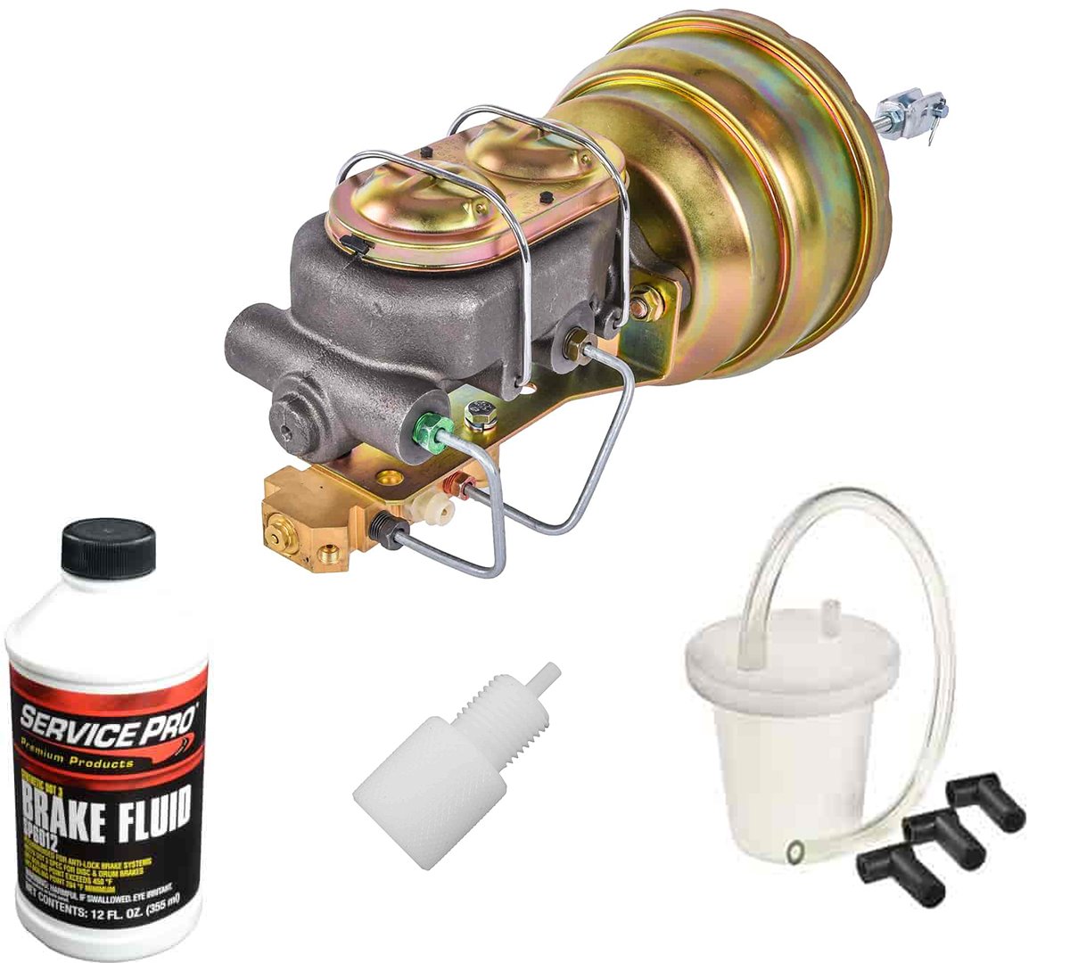 Power Brake Booster/Master Cylinder and Bleeder Kit for 1955-1958 Chevy Full-Size [Disc/Drum]