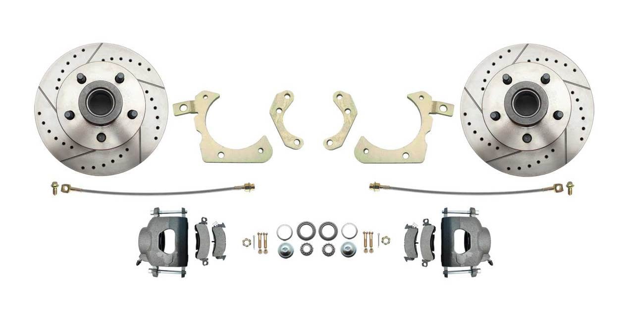 Front Disc Brake Conversion Kit for 1959-1964 Chevrolet Bel Air, Biscayne, Impala [Premium Kit w/Raw Calipers]