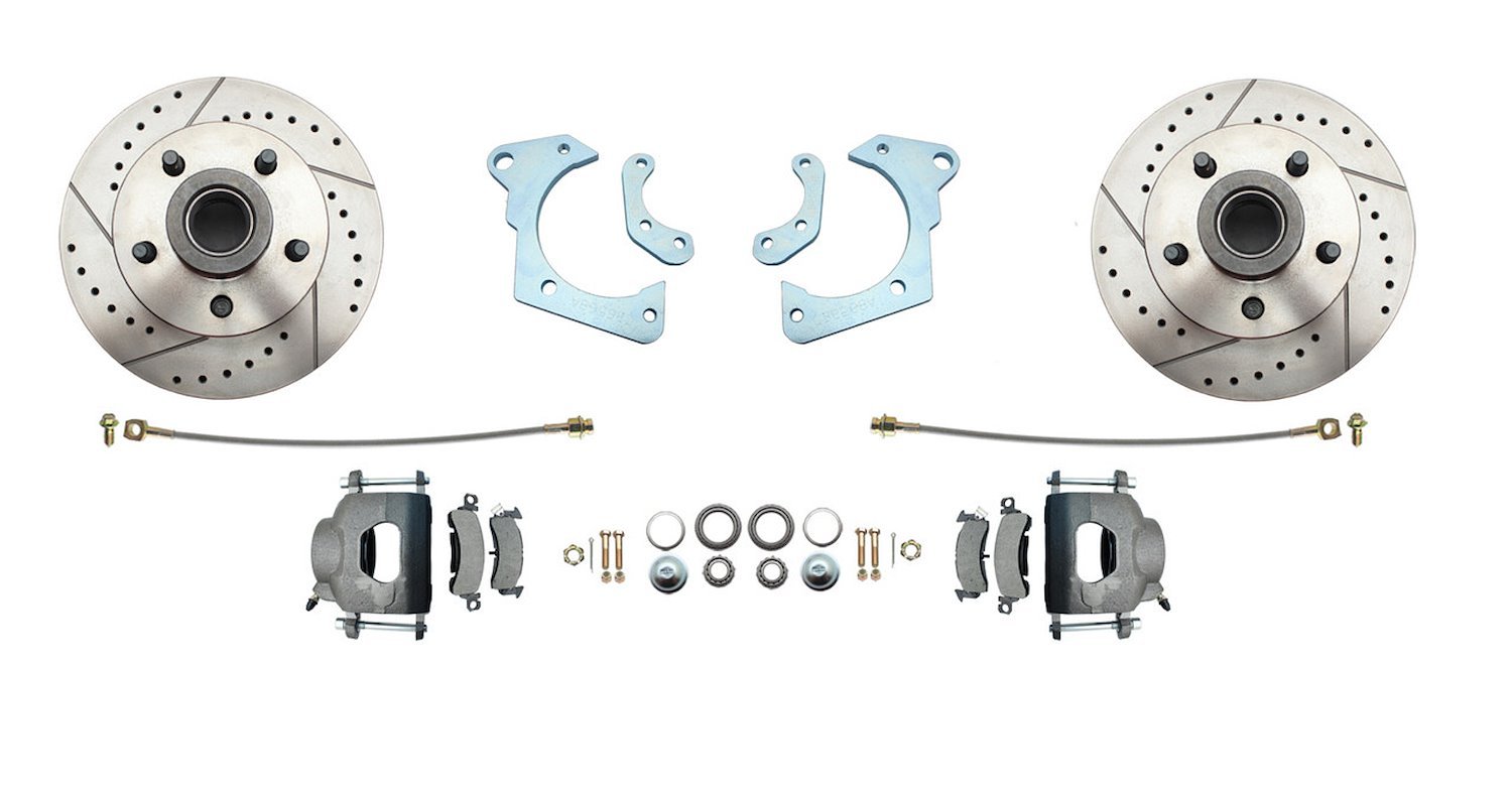 Front Disc Brake Conversion Kit for 1965-1968 Chevrolet Bel Air, Biscayne, Impala [Premium Kit w/Raw Calipers]