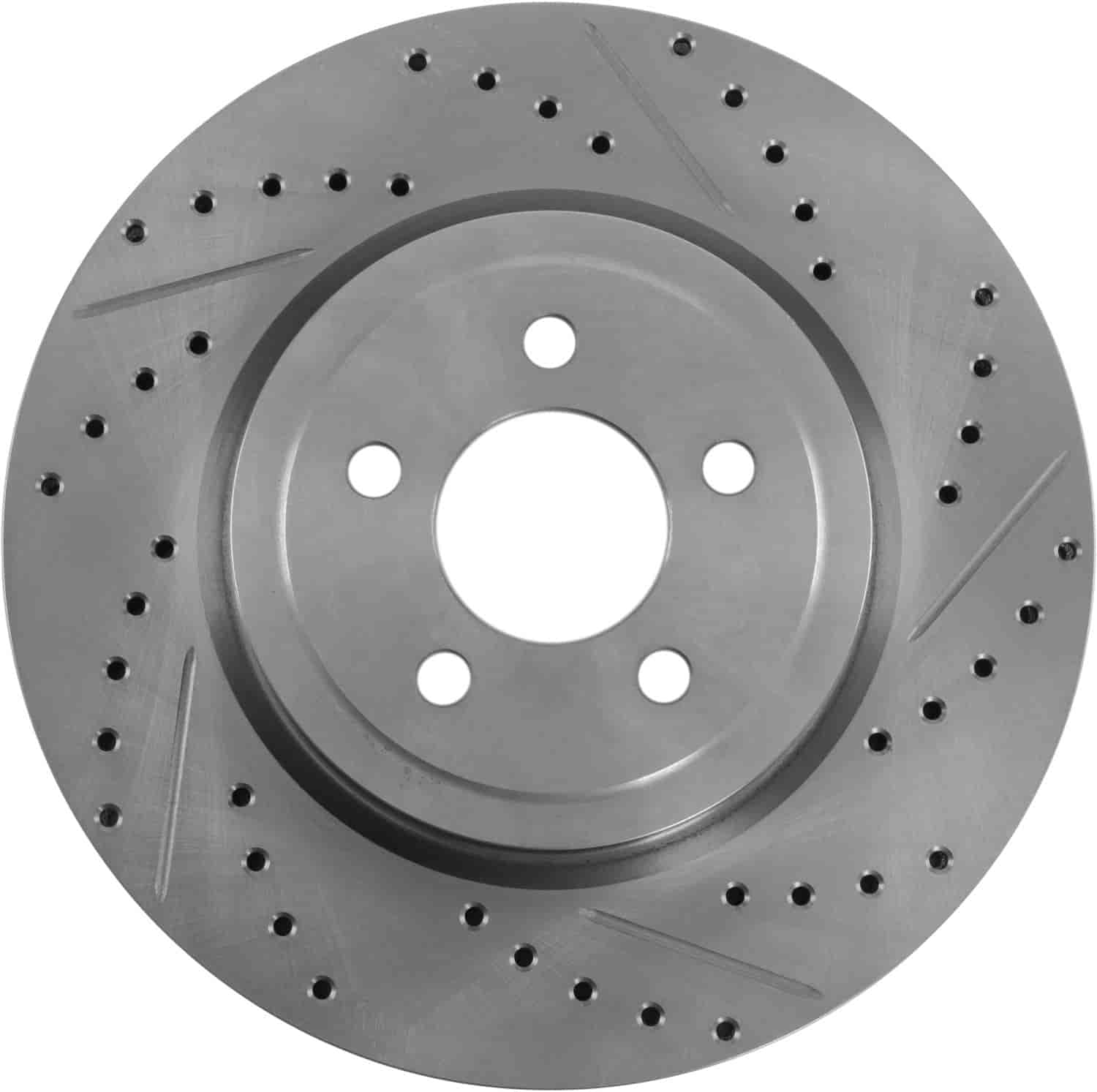 High Performance Cross-Drilled & Slotted Left Front Brake Rotor for 2005-2017 Dodge
