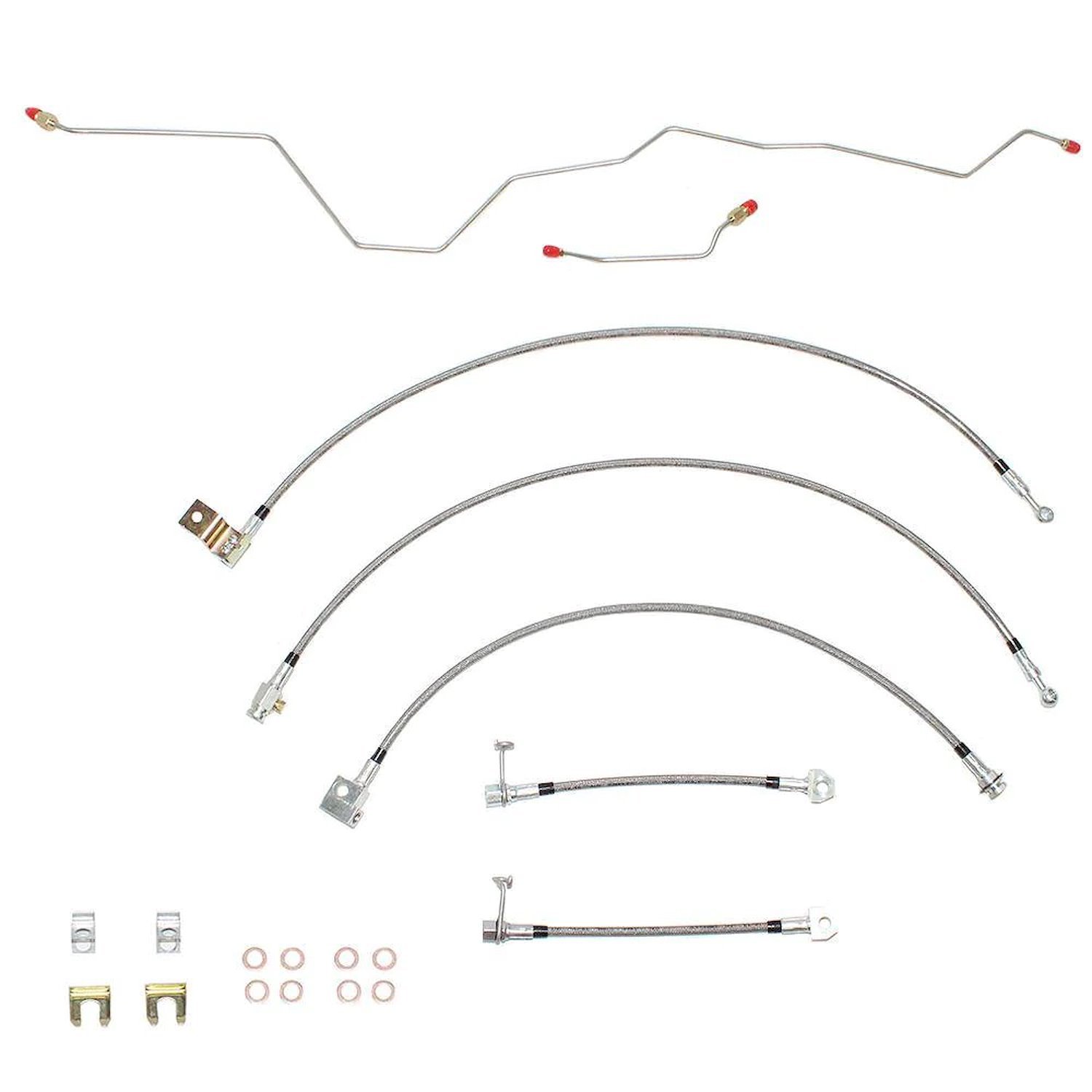 Complete Brake Hose Kit 2001-2002 Dodge Ram 2500/3500 4wd w/Rear Disc/Automatic Trans [Braided Stainless]