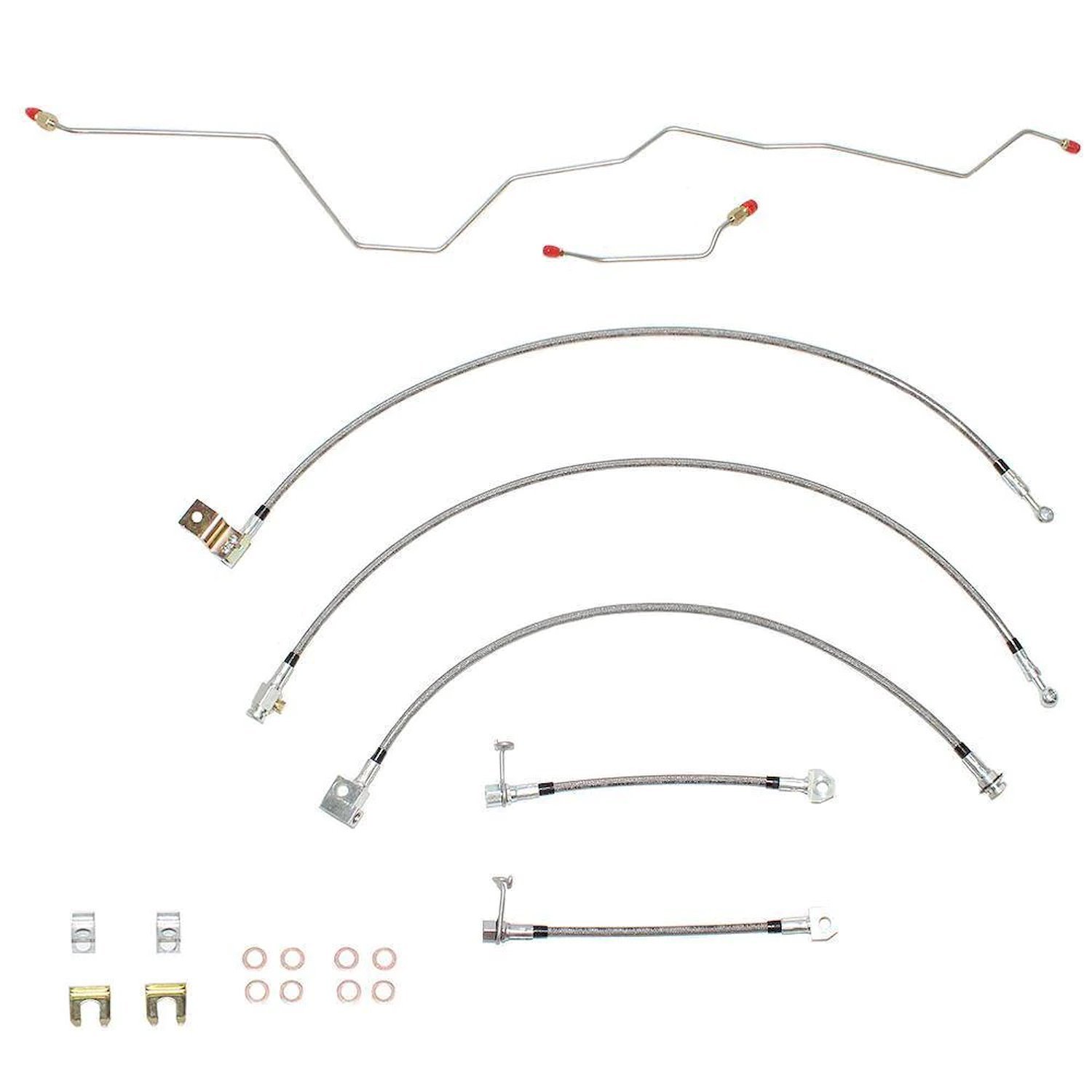Complete Brake Hose Kit 2001-2002 Dodge Ram 2500/3500 4wd w/Rear Disc/Manual Trans [Braided Stainless]