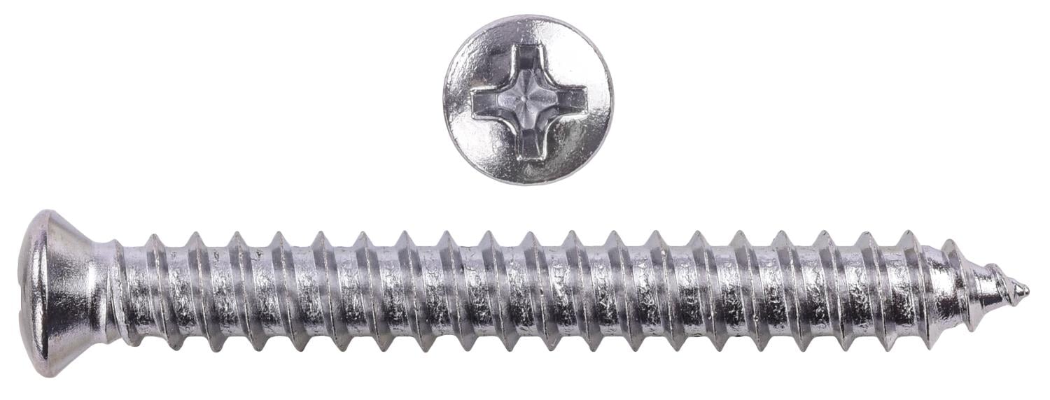 Phillips Oval Head Sheet Metal Screws #10 x 1 1/2 in. OAL with #6 Head [100 Pieces]